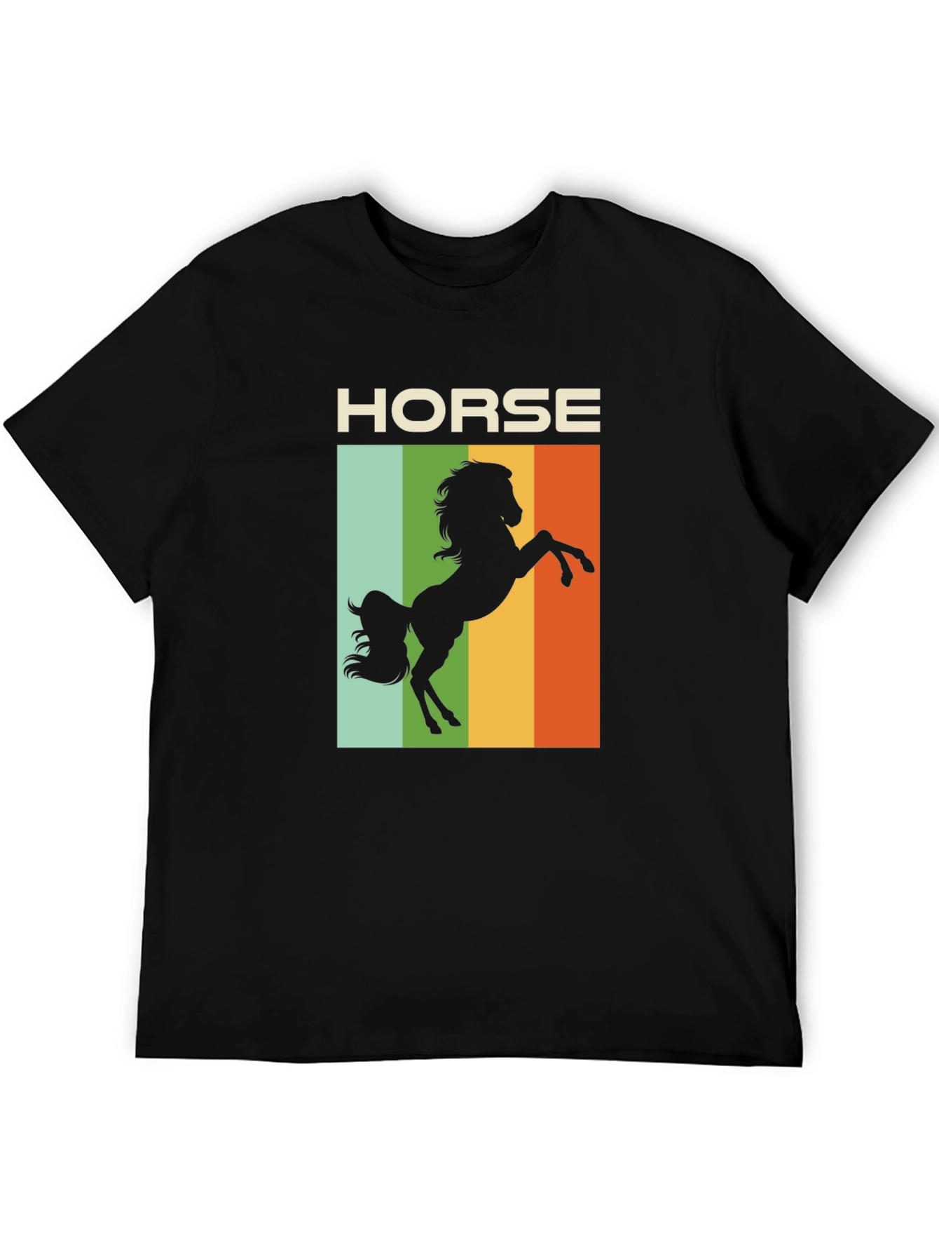 Black Retro Horse T-Shirt - Equestrian Style view 5
