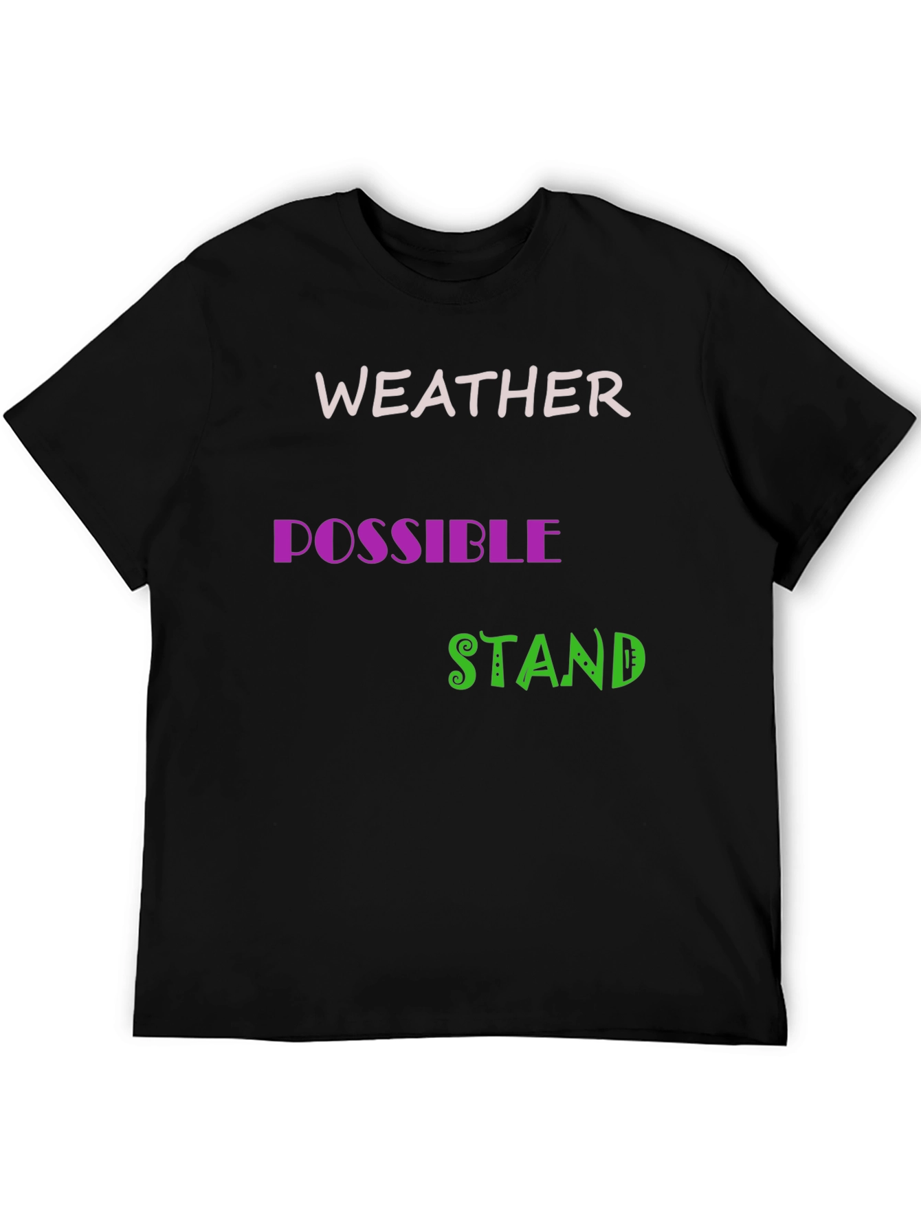 Black Weather Possible Stand Black T-Shirt view 5