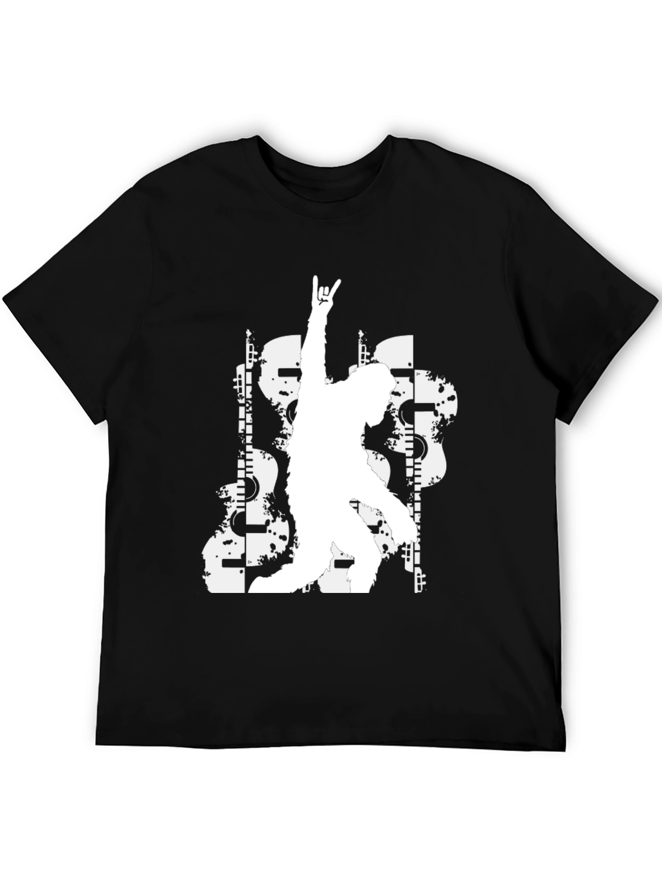 Black Rock On Graphic Tee - Black Casual T-Shirt view 5