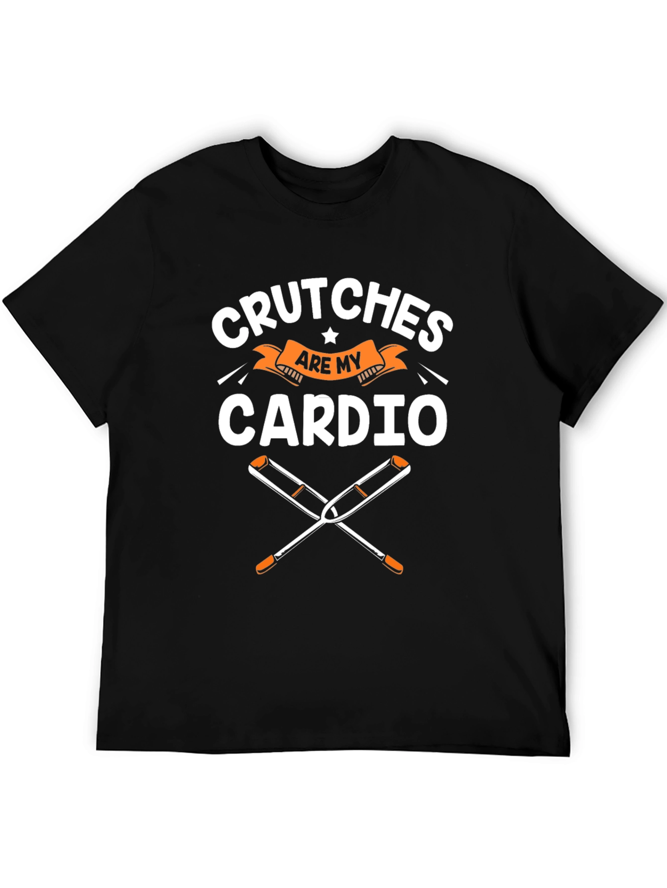 Black Crutches are my Cardio Funny T-Shirt view 5
