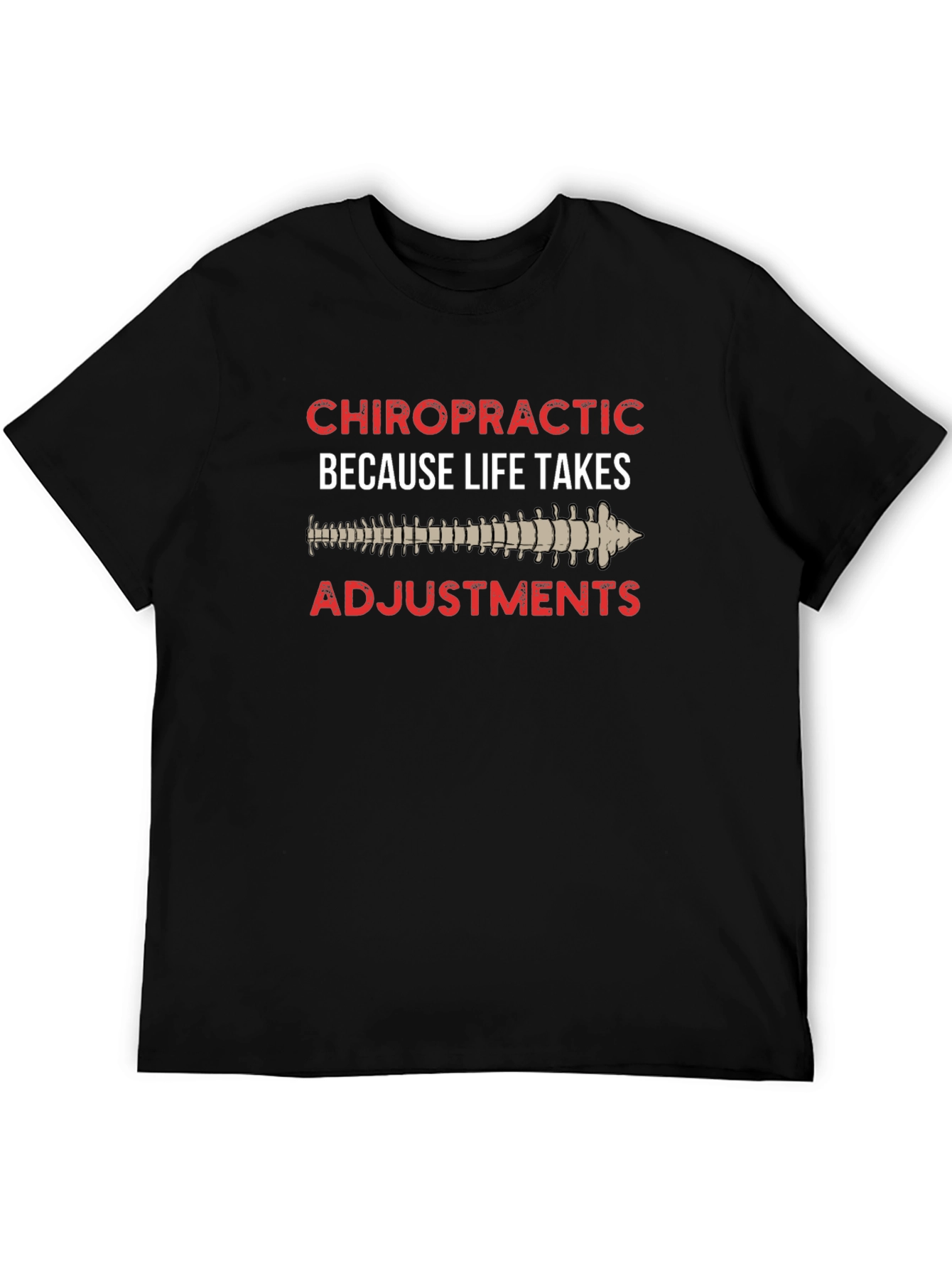 Black Chiropractic Adjustment Black T-Shirt view 5