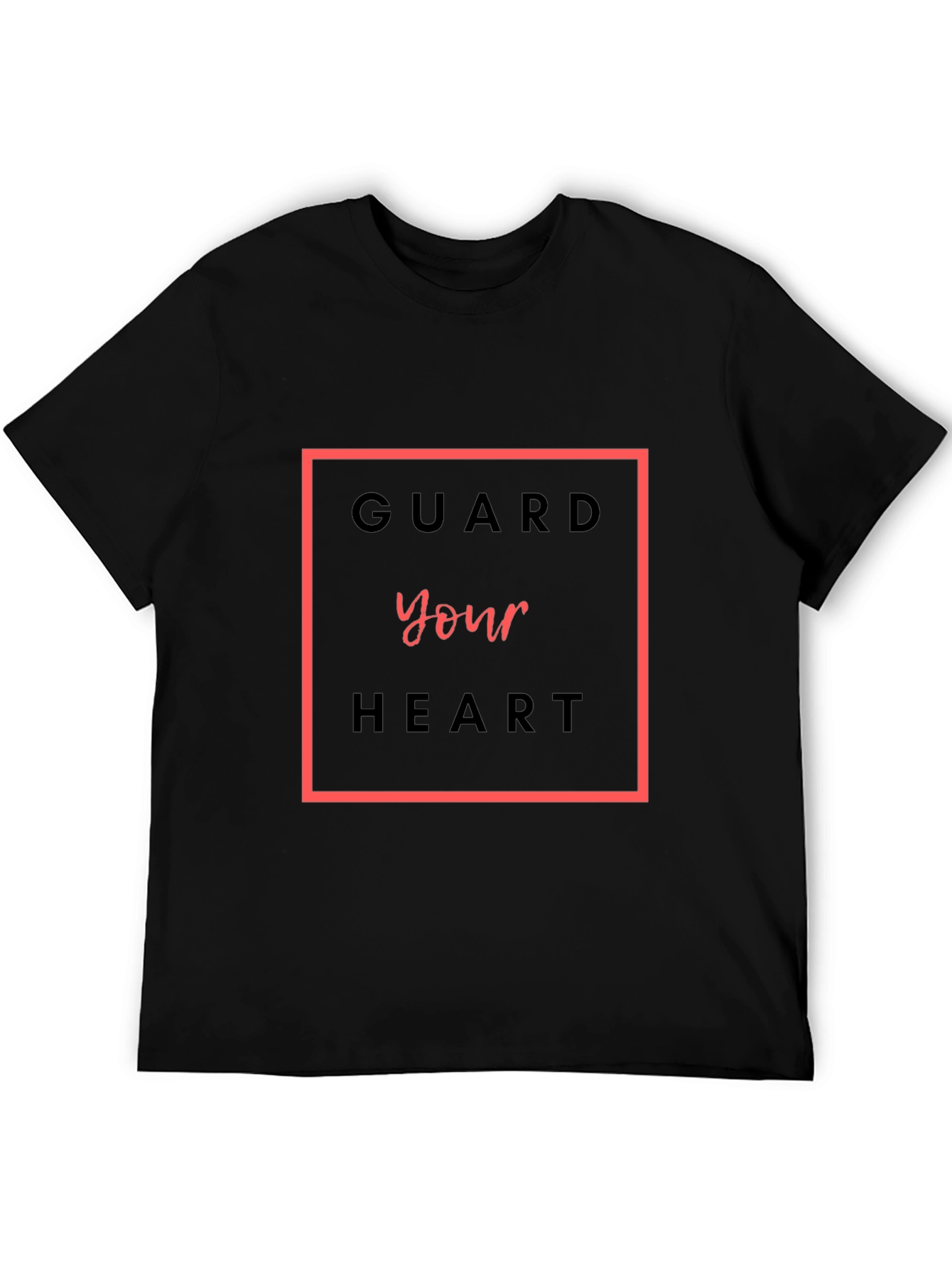 Black Guard Your Heart Graphic Tee - Stylish Unisex T-Shirt view 5