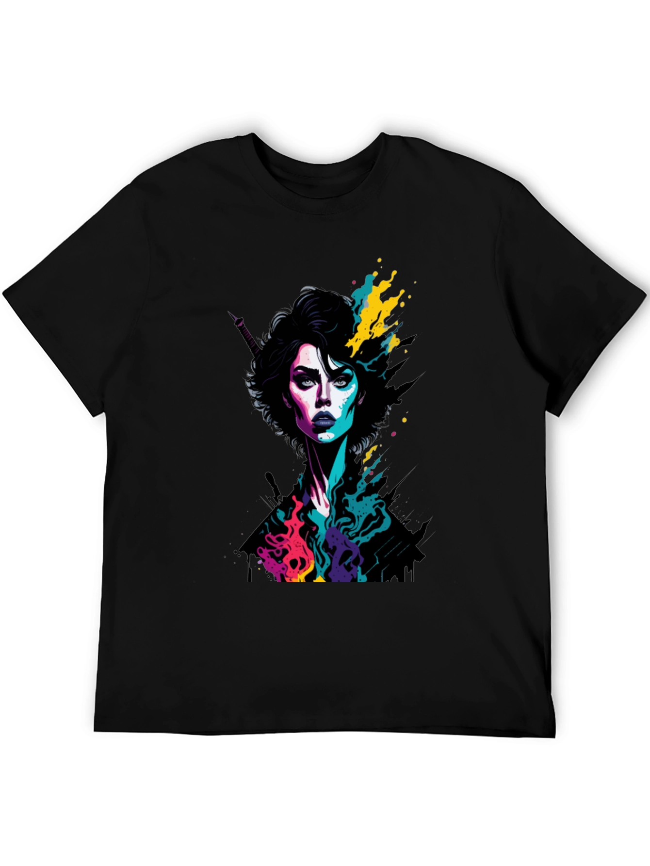 Black Vibrant Woman Graphic Tee - Bold Style! view 5