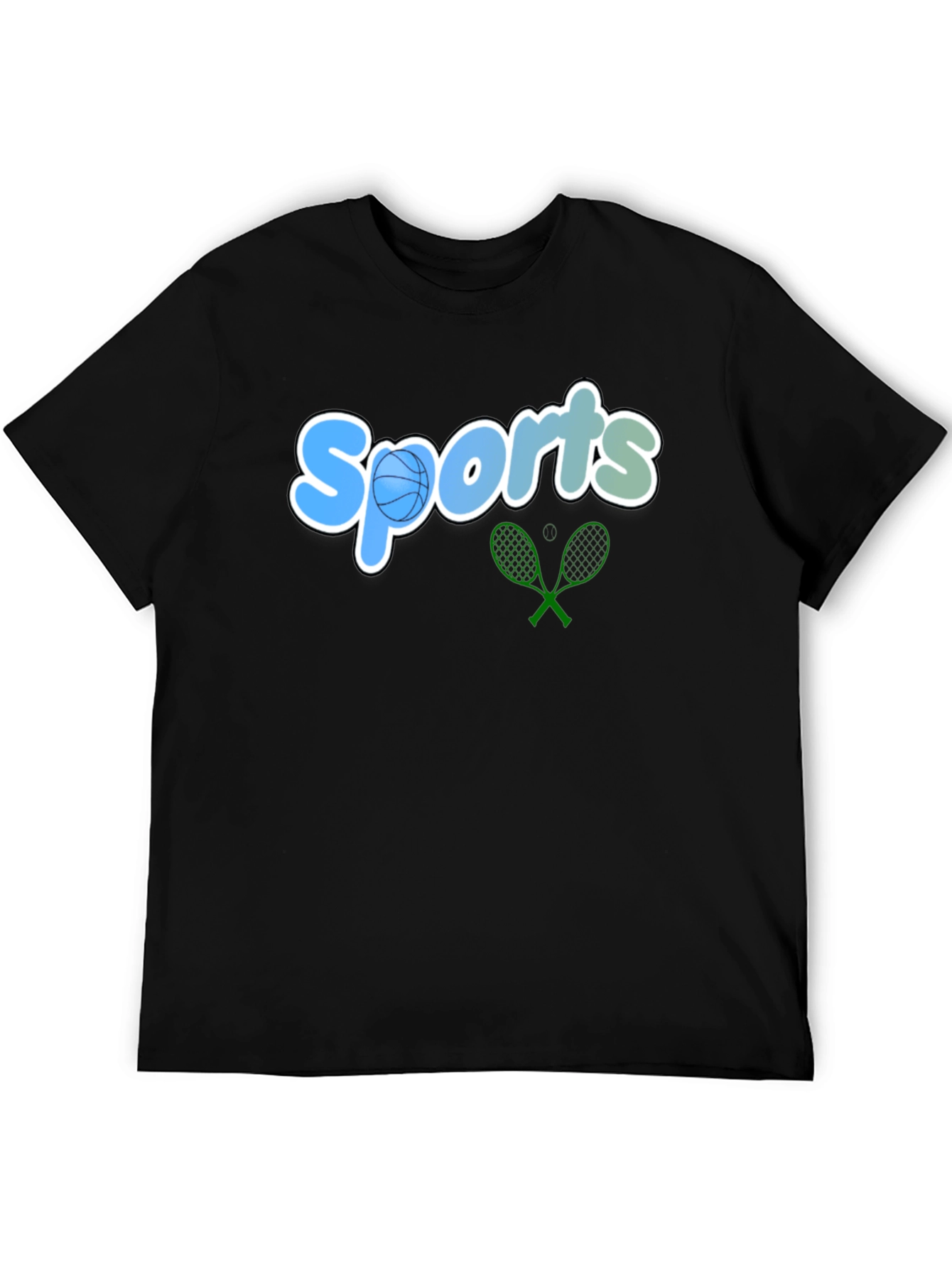 Black Sports Graphic Tee - Black Casual T-Shirt view 5