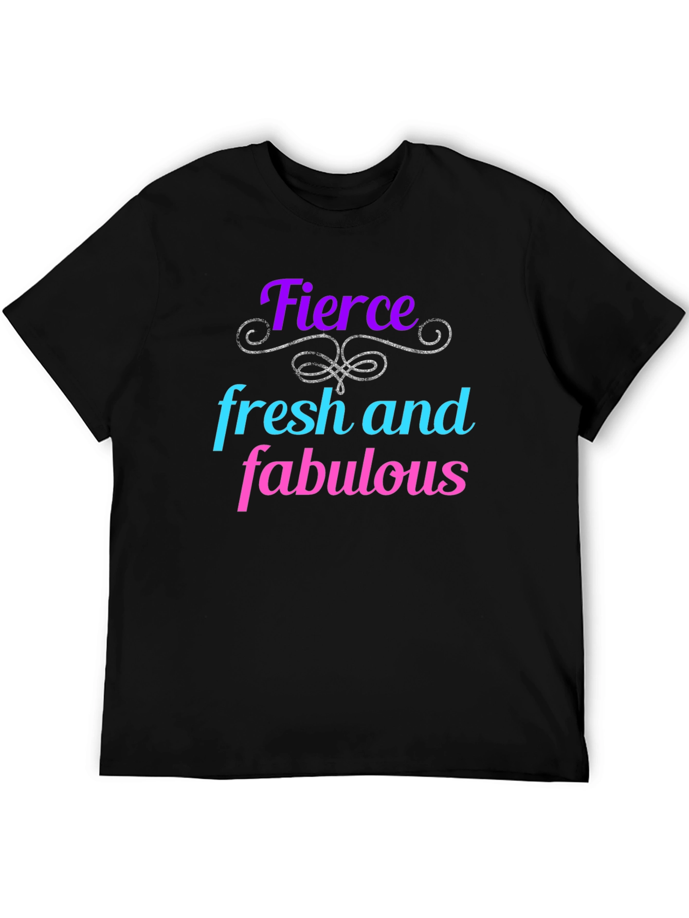 Black Fierce Fresh Fabulous Graphic Tee - Black view 5