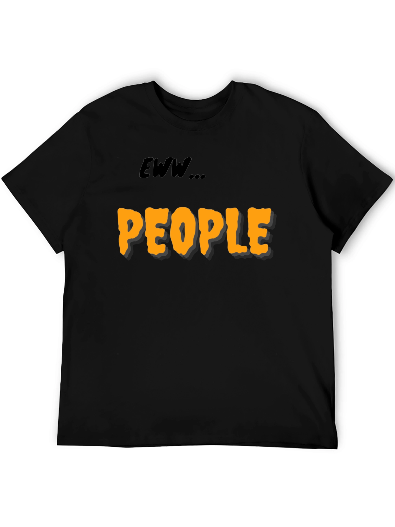 Black Eww People Graphic Tee - Black Cotton Comfort view 5