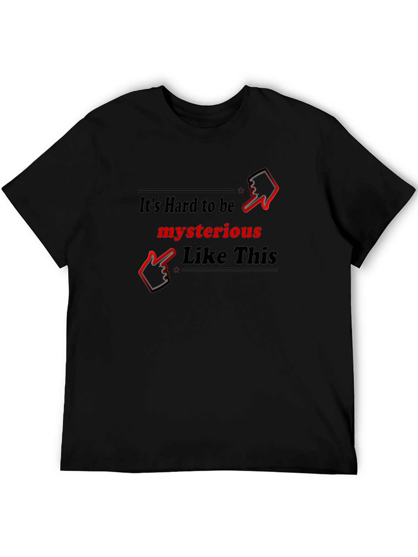 Black Mysterious Graphic T-Shirt view 5