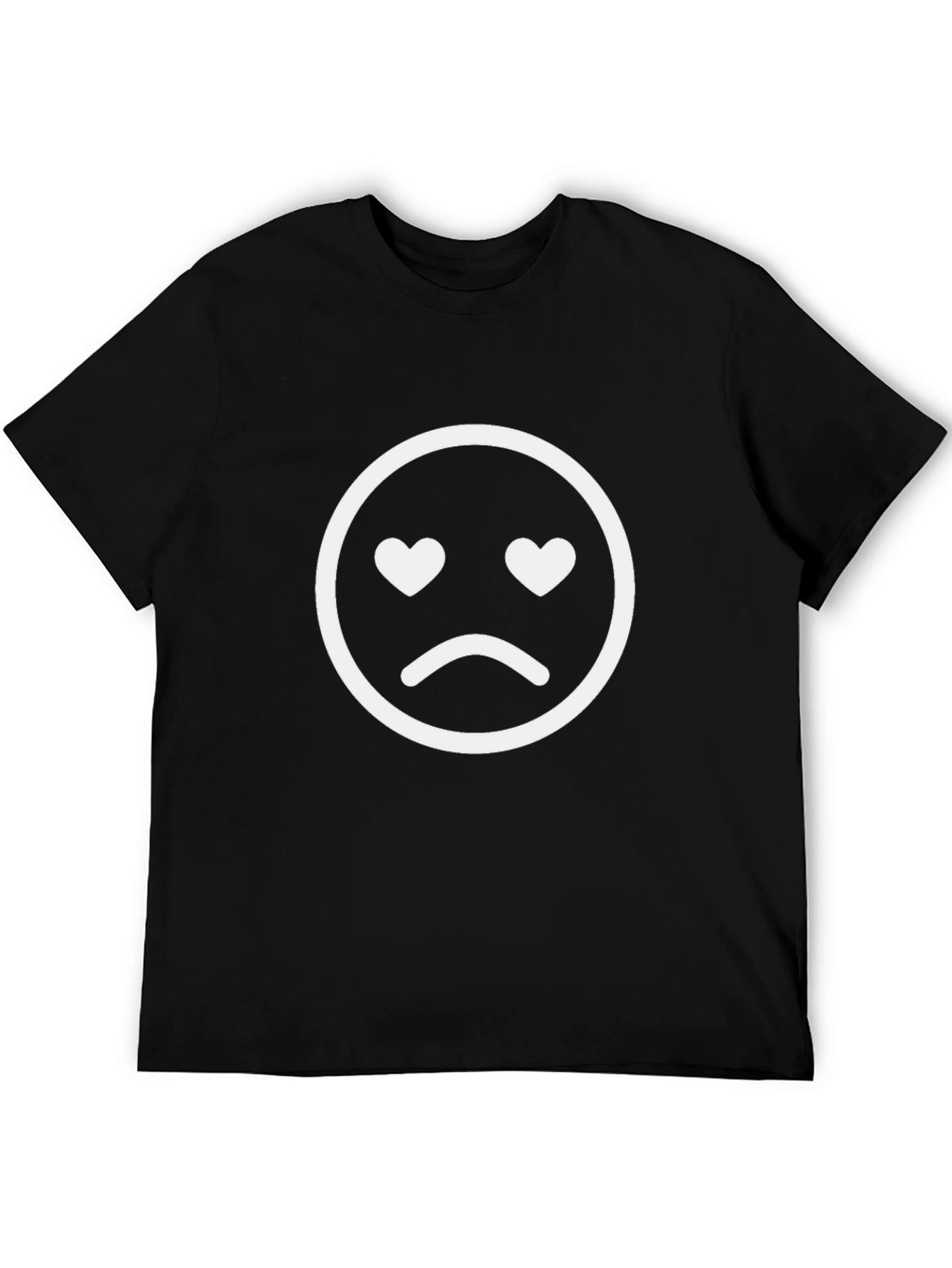 Black Sad But Loving Emoji Graphic T-Shirt view 5