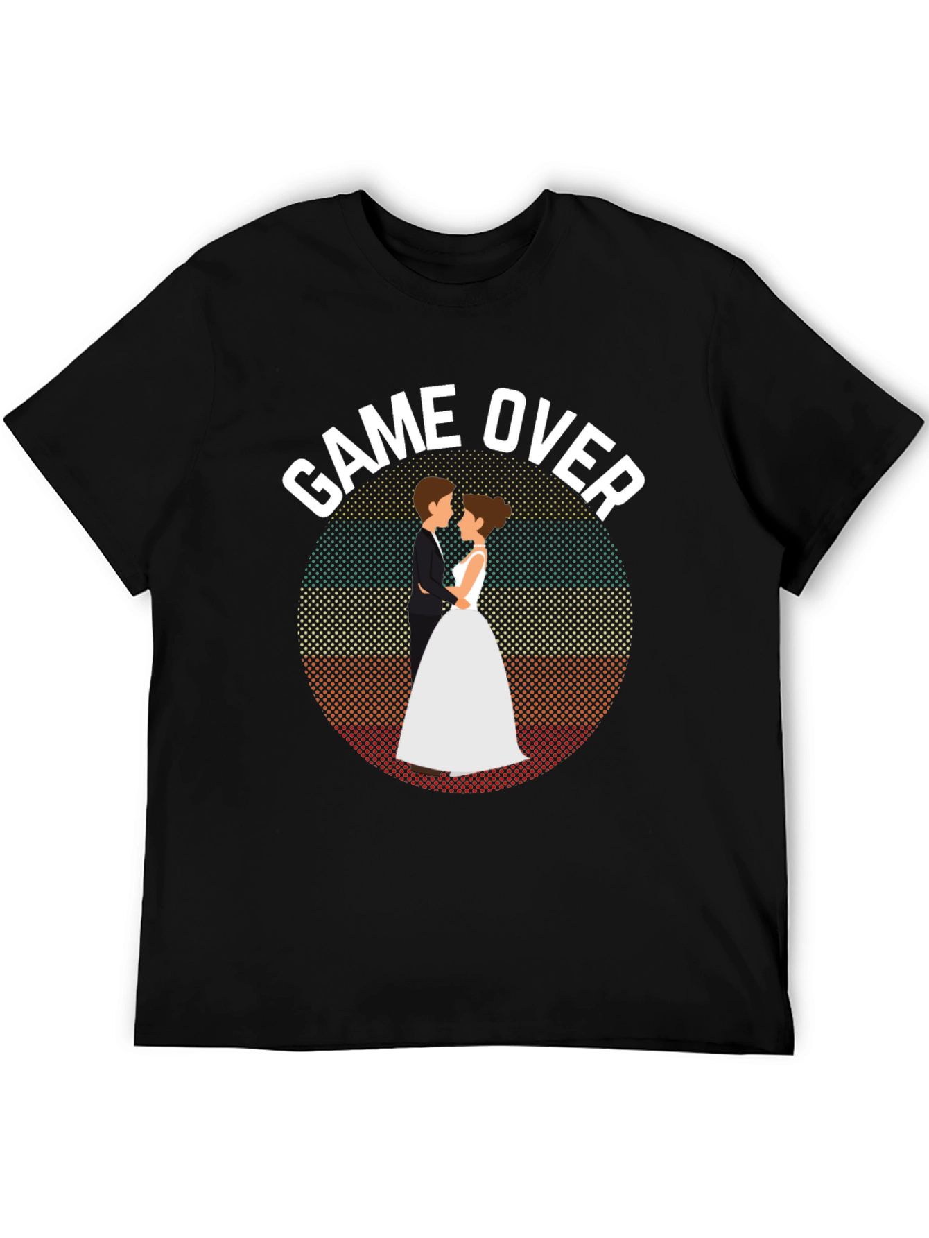 Black Game Over Wedding T-Shirt - Groom Gift view 5