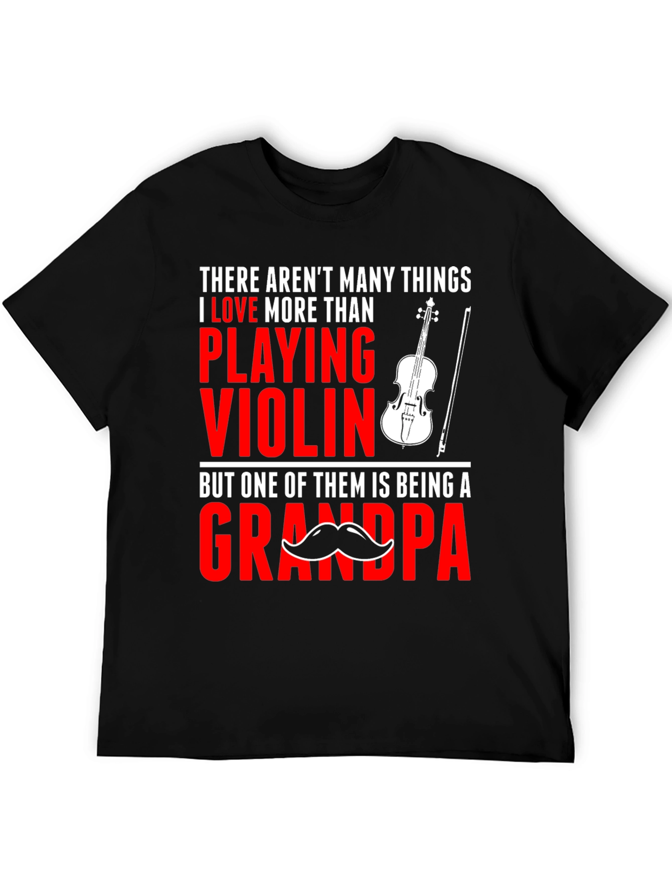 Black Violin Grandpa T-Shirt: Love Playing Grandpa Tee view 5