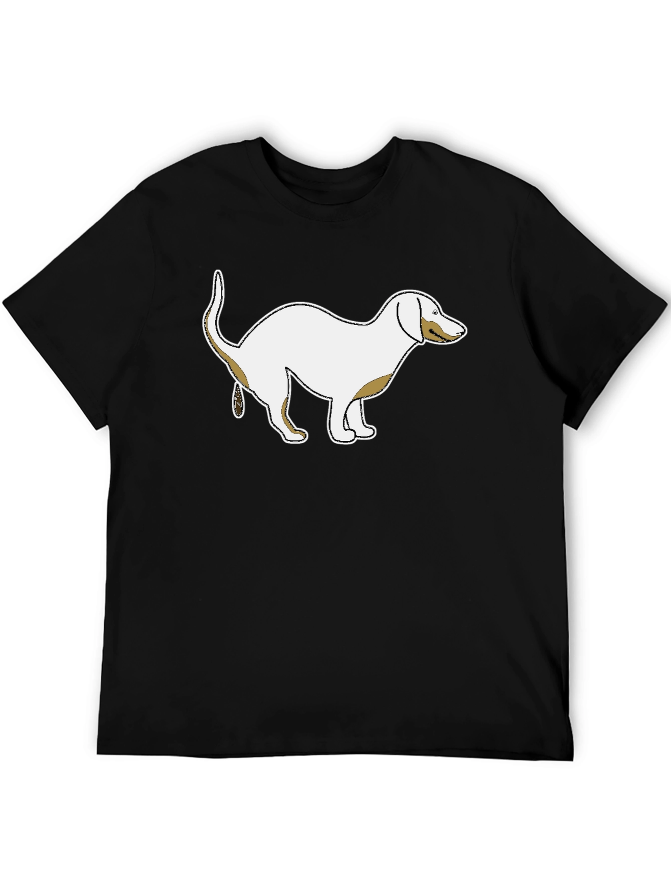 Black Funny Dog Pooping Humor T-Shirt view 5