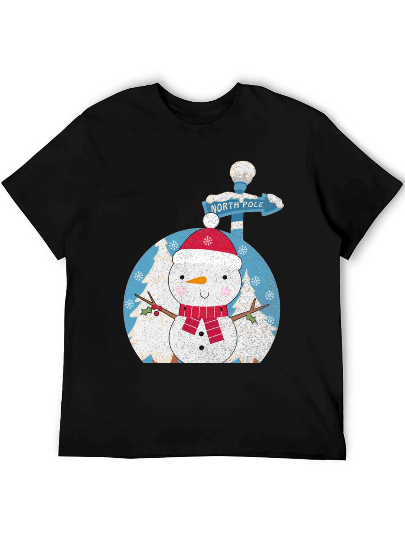 Snowman North Pole Black Tee - 5