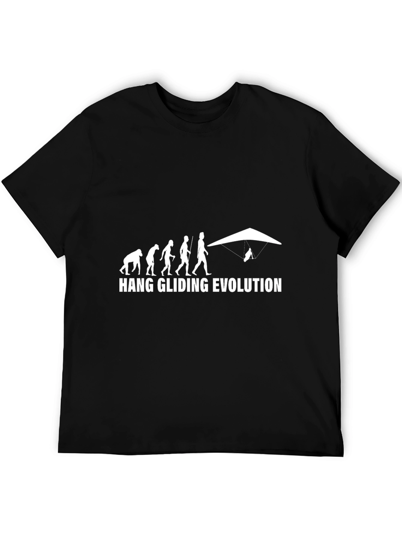 Black Hang Gliding Evolution Graphic T-Shirt view 5