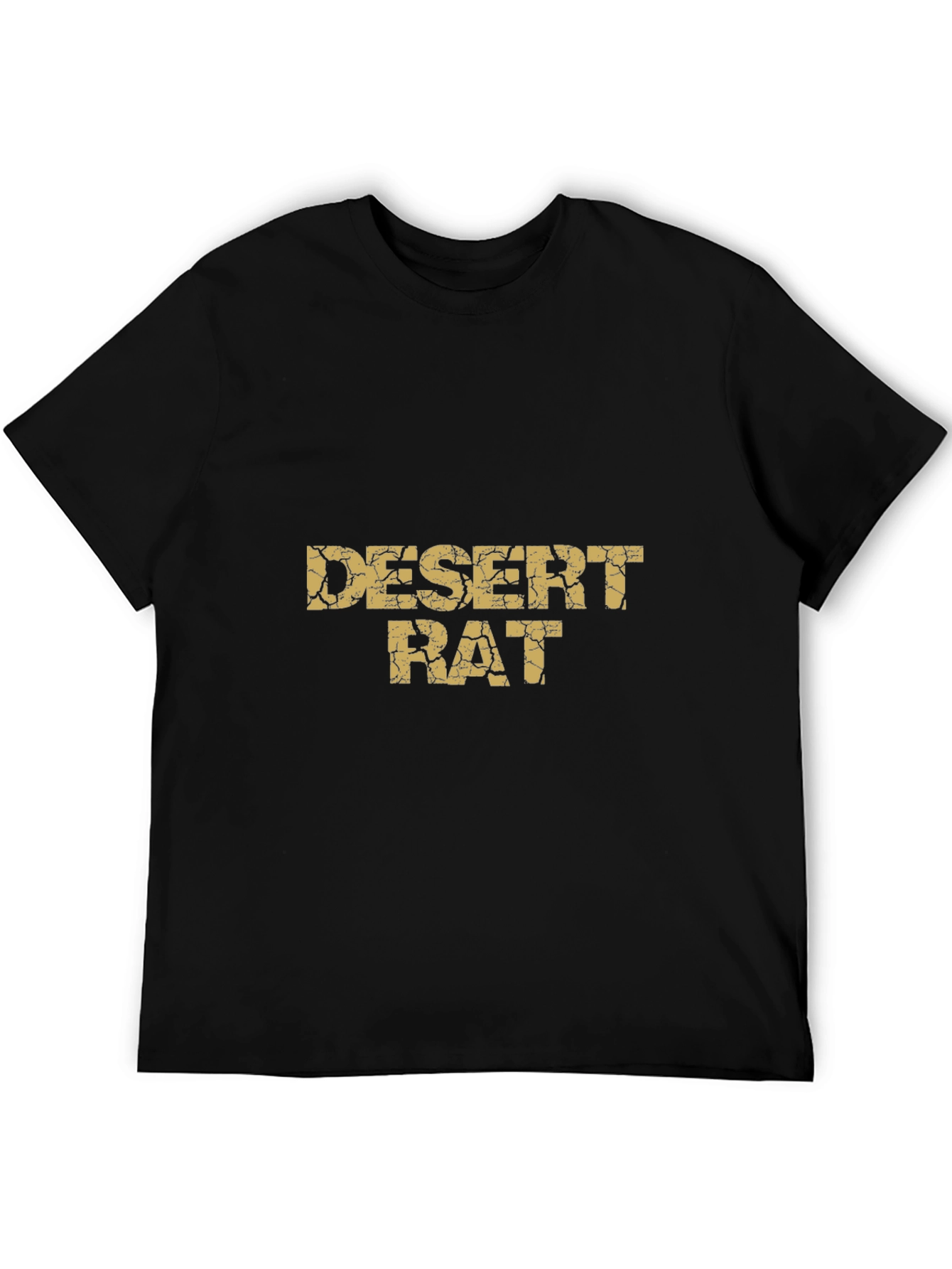 Black Desert Rat Graphic Tee - Black Cotton Casual T-Shirt view 5