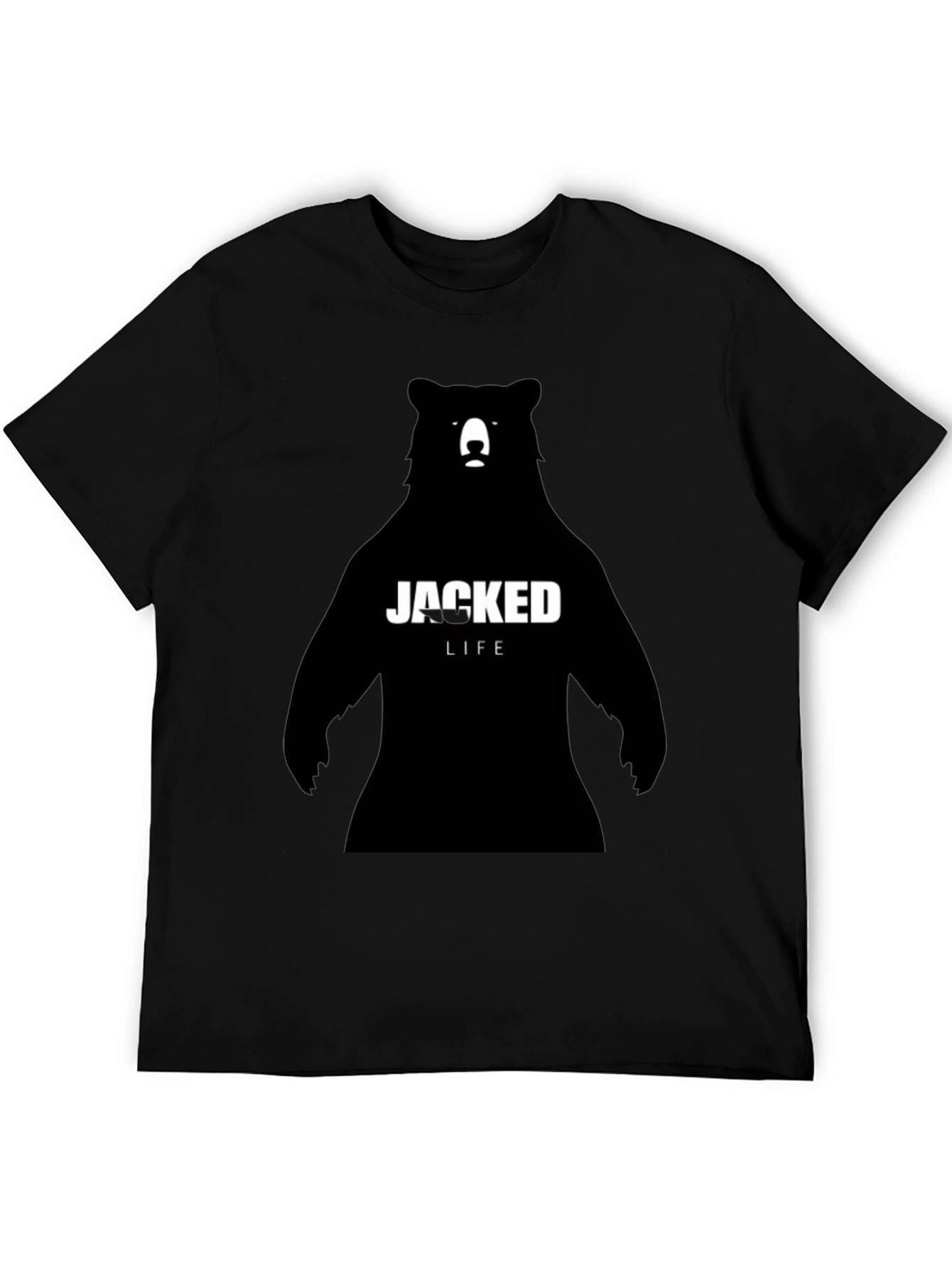 Black Jacked Life Bear Graphic T-Shirt - Black view 5