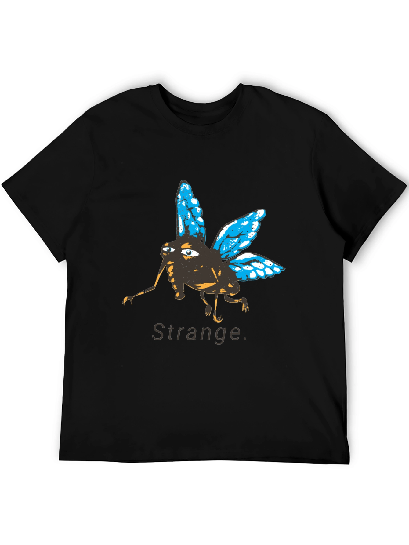 Black Strange Fly Graphic Tee - Unique Insect Print Shirt view 5