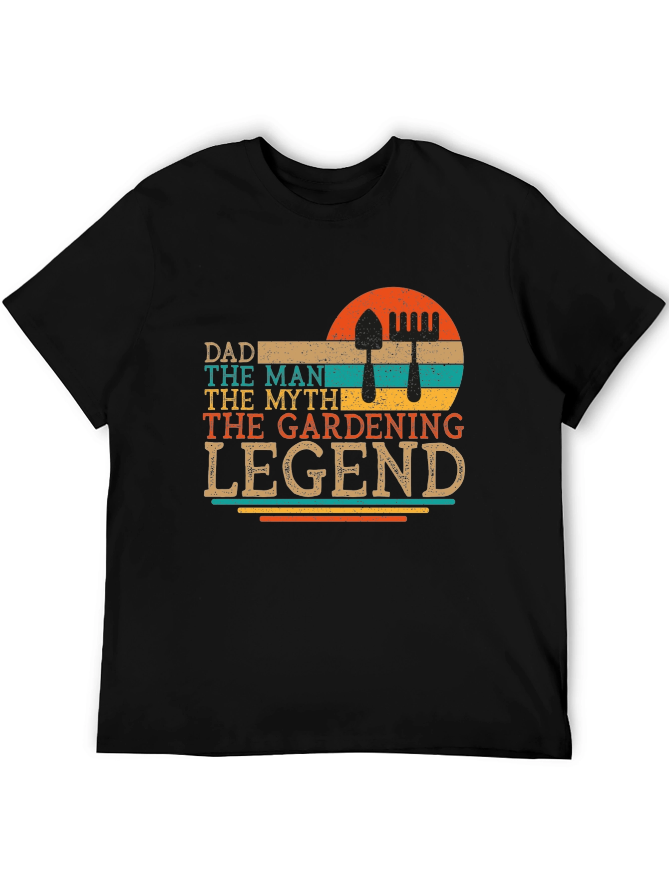 Black Dad Gardening Legend Retro Graphic Tee view 5