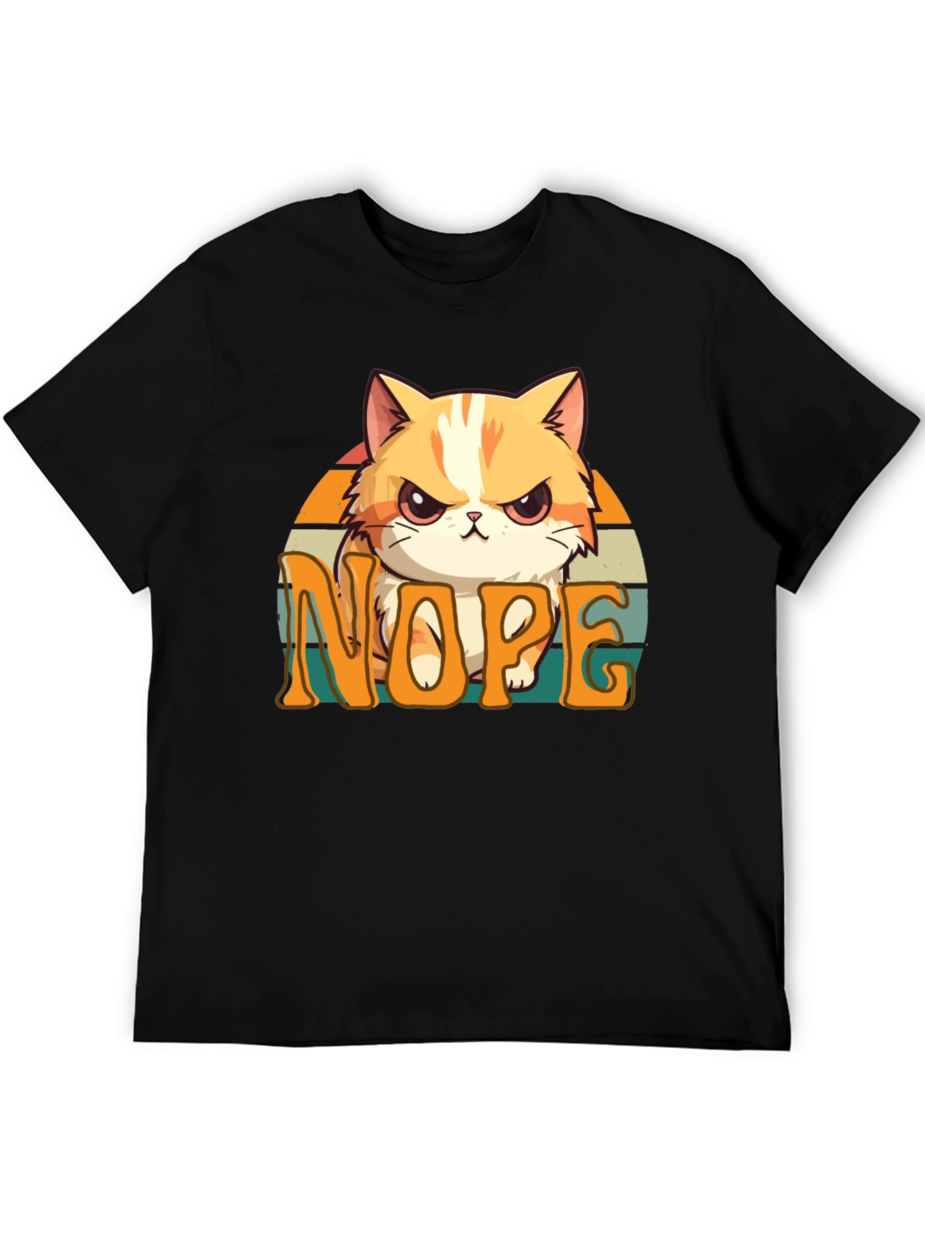 Black Nope Cat Graphic Tee - Unisex Comfort view 5
