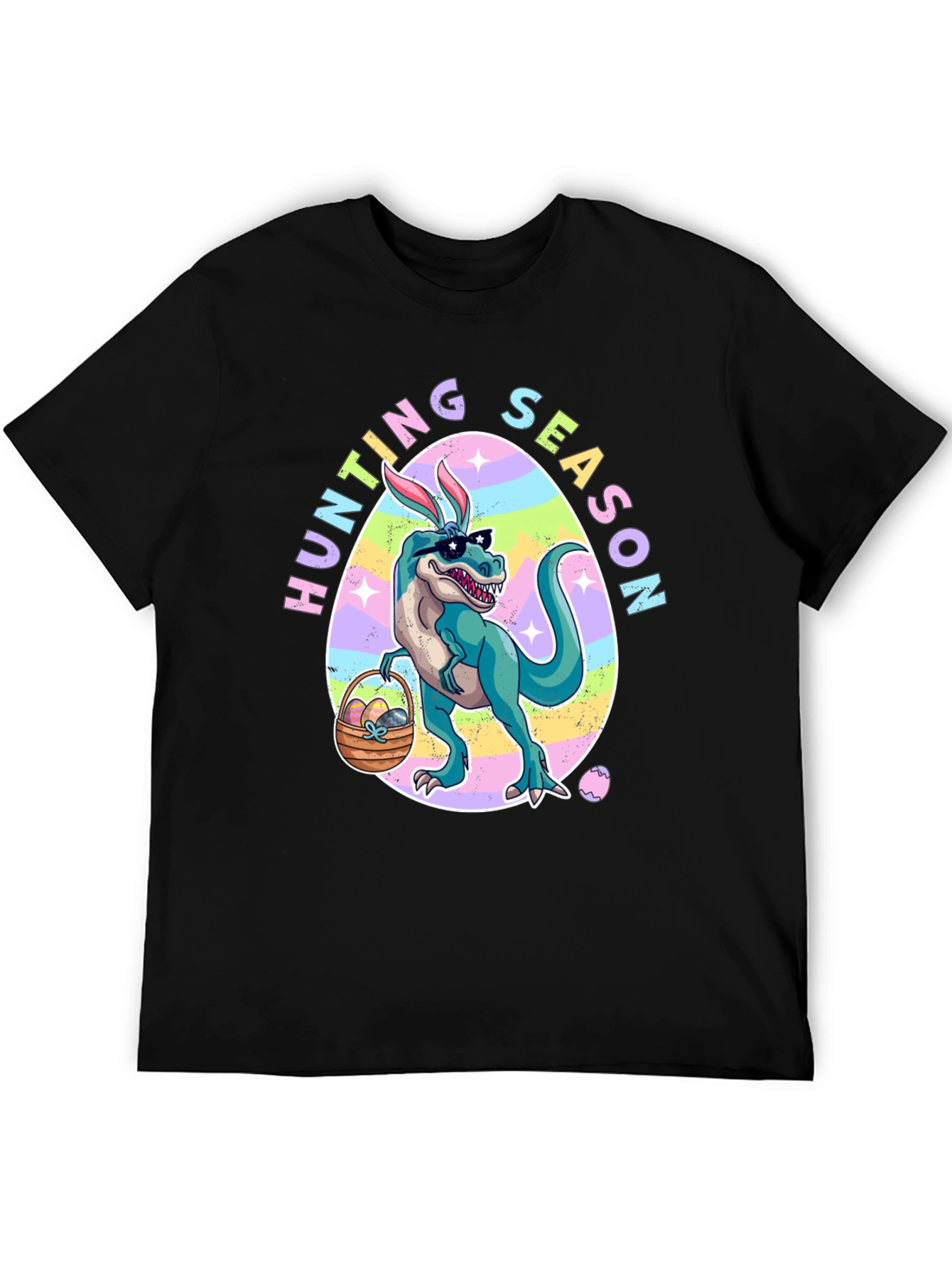 Black Dino Easter Hunting Season T-Shirt view 5