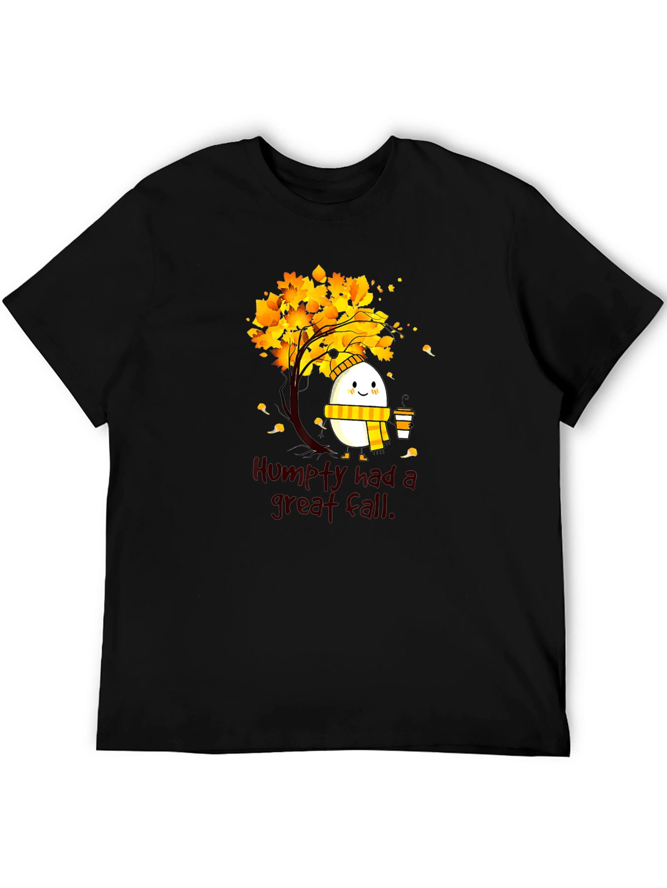 Black Humpty Great Fall Tee - Autumnal Humor Shirt view 5