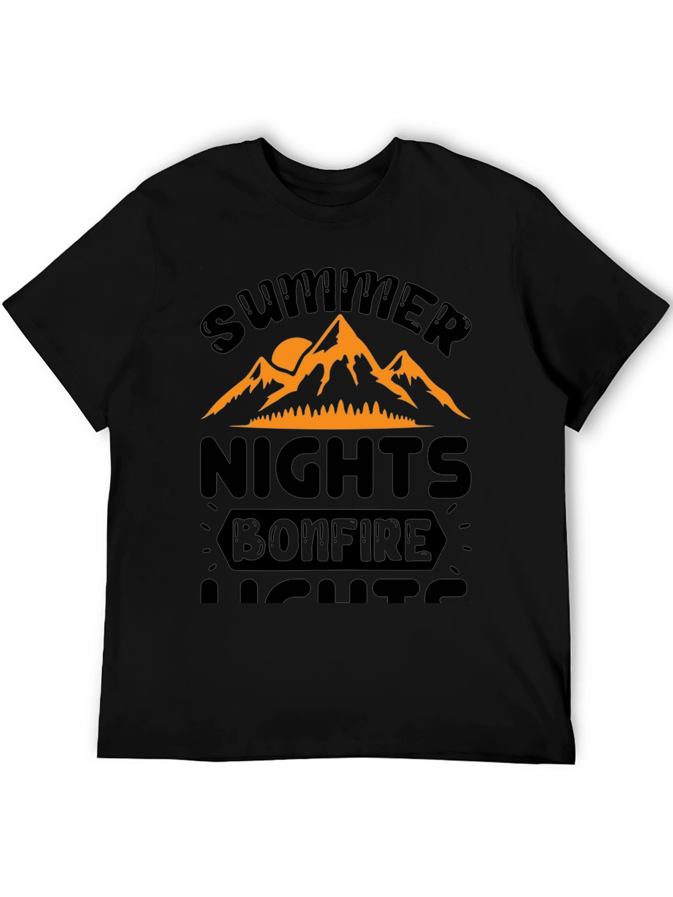 Black Summer Nights Bonfire Tee - Camping T-Shirt view 5