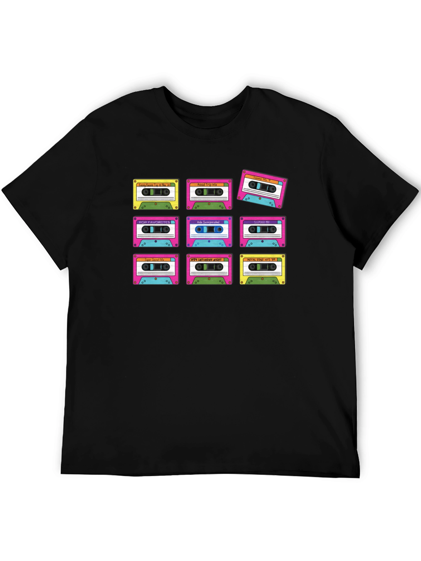 Black Retro Cassette Tape T-Shirt - Vintage Music Lover Tee view 5