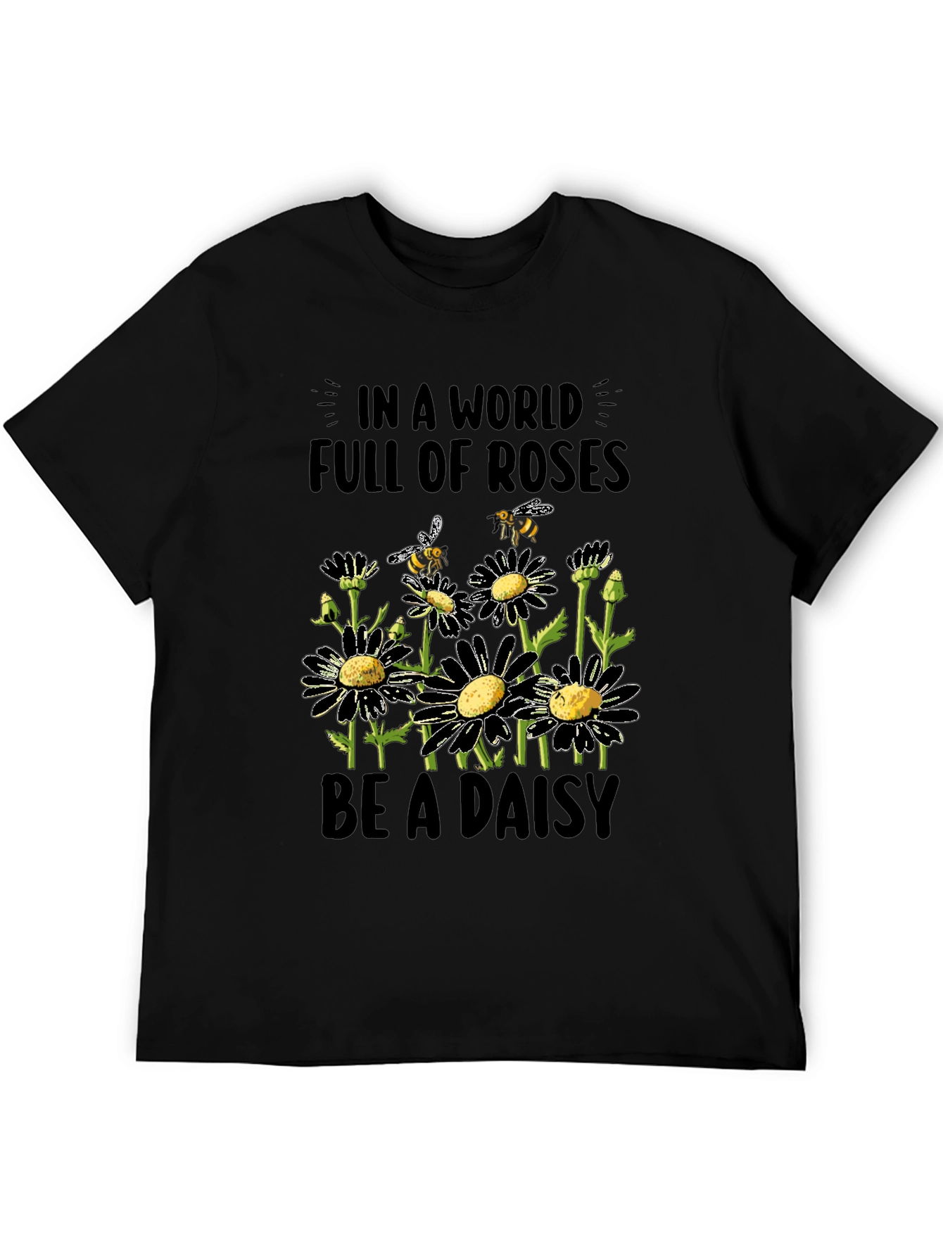 Black Daisy Bee Graphic Tee - Be a Daisy in a World of Roses view 5