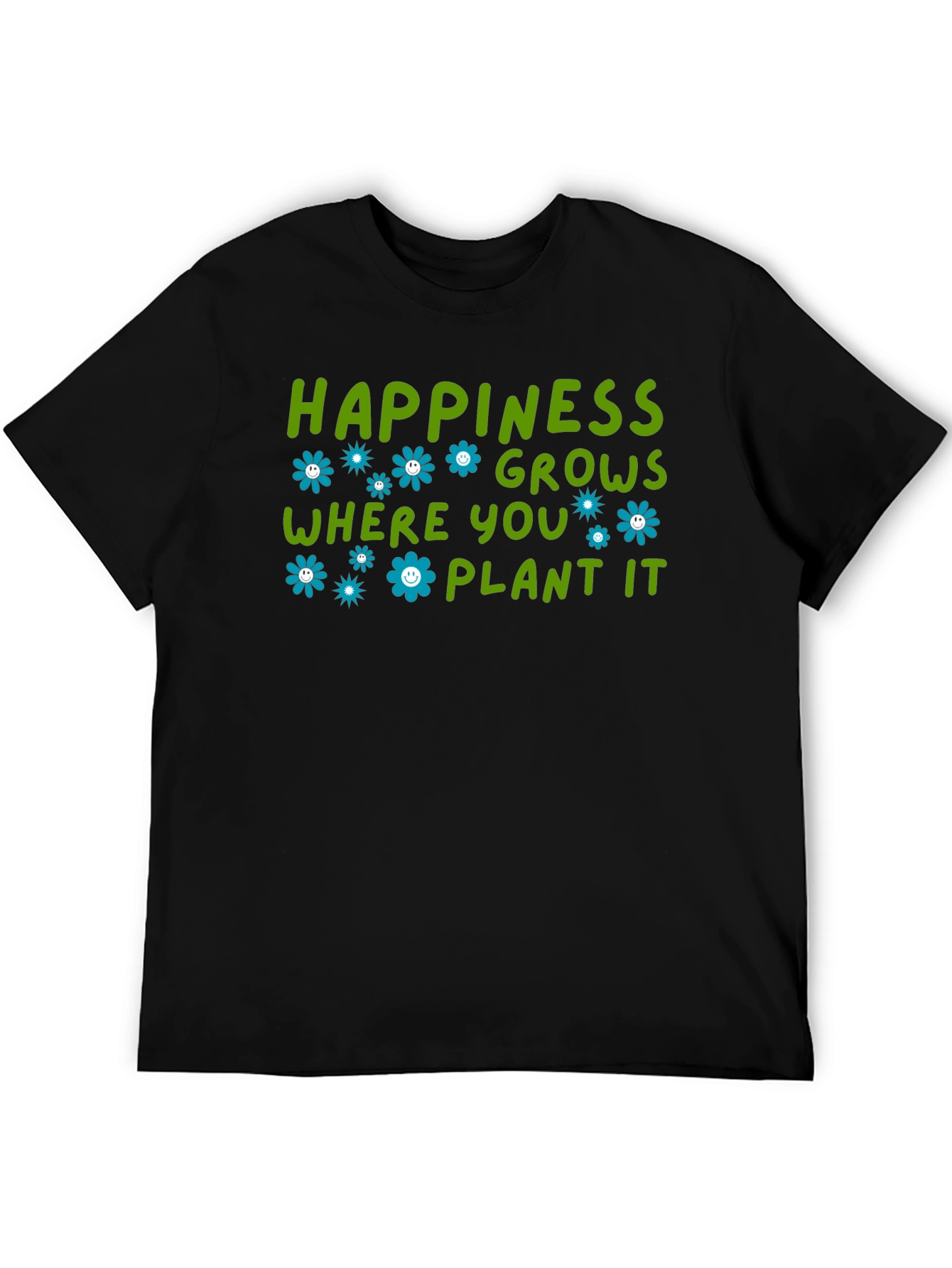 Black Happiness Grows Where You Plant It T-Shirt view 5