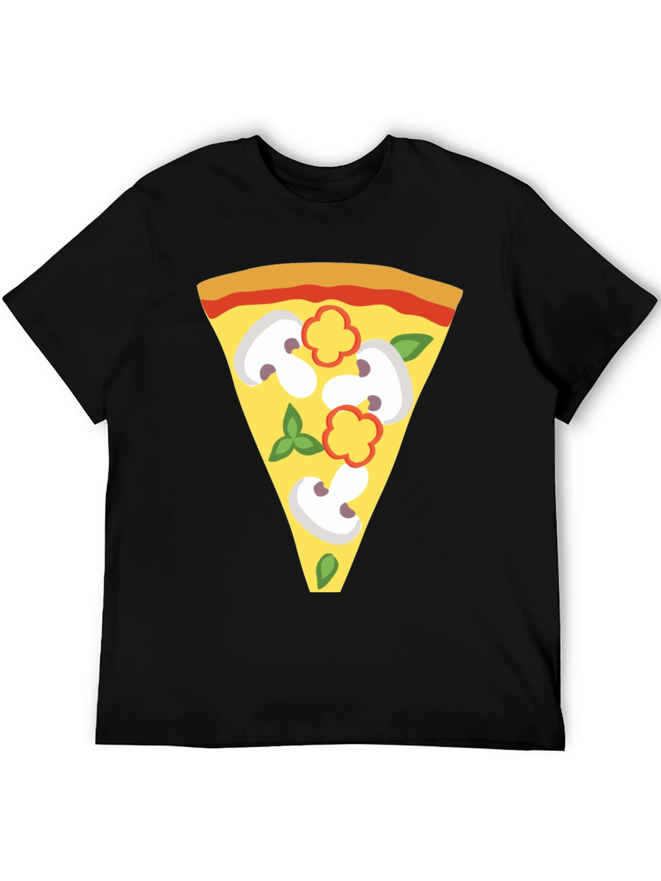 Black Pizza Slice Graphic Tee - Unique Foodie T-Shirt view 5