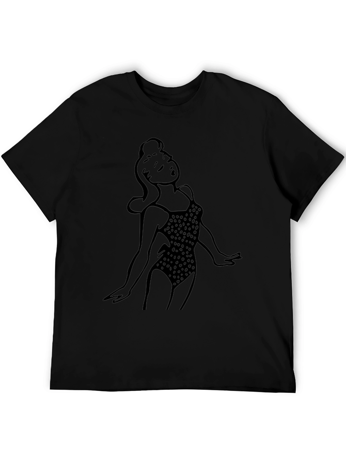 Black Retro Pin-Up Girl Black T-Shirt view 5