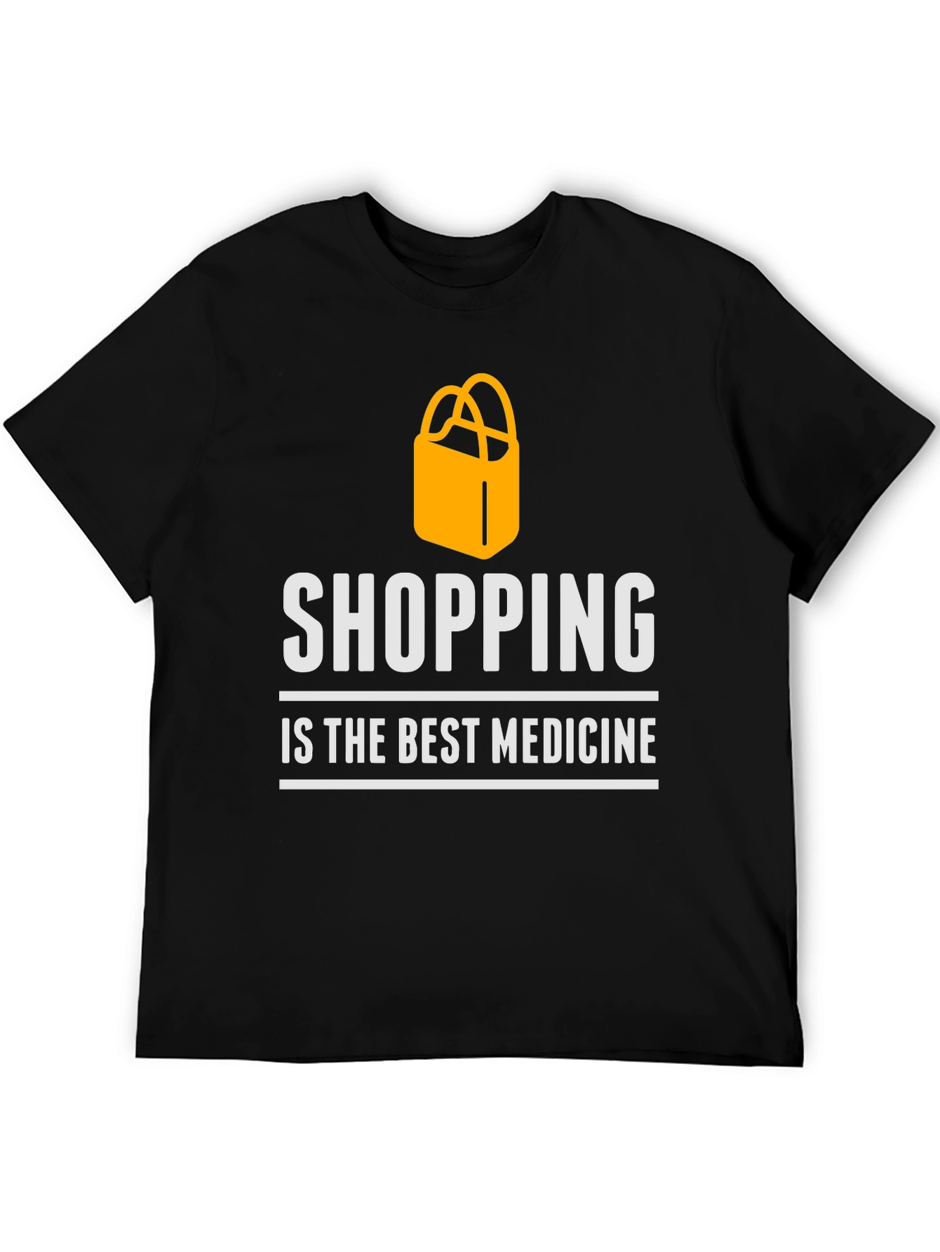 Black Shopping is the Best Medicine T-Shirt view 5