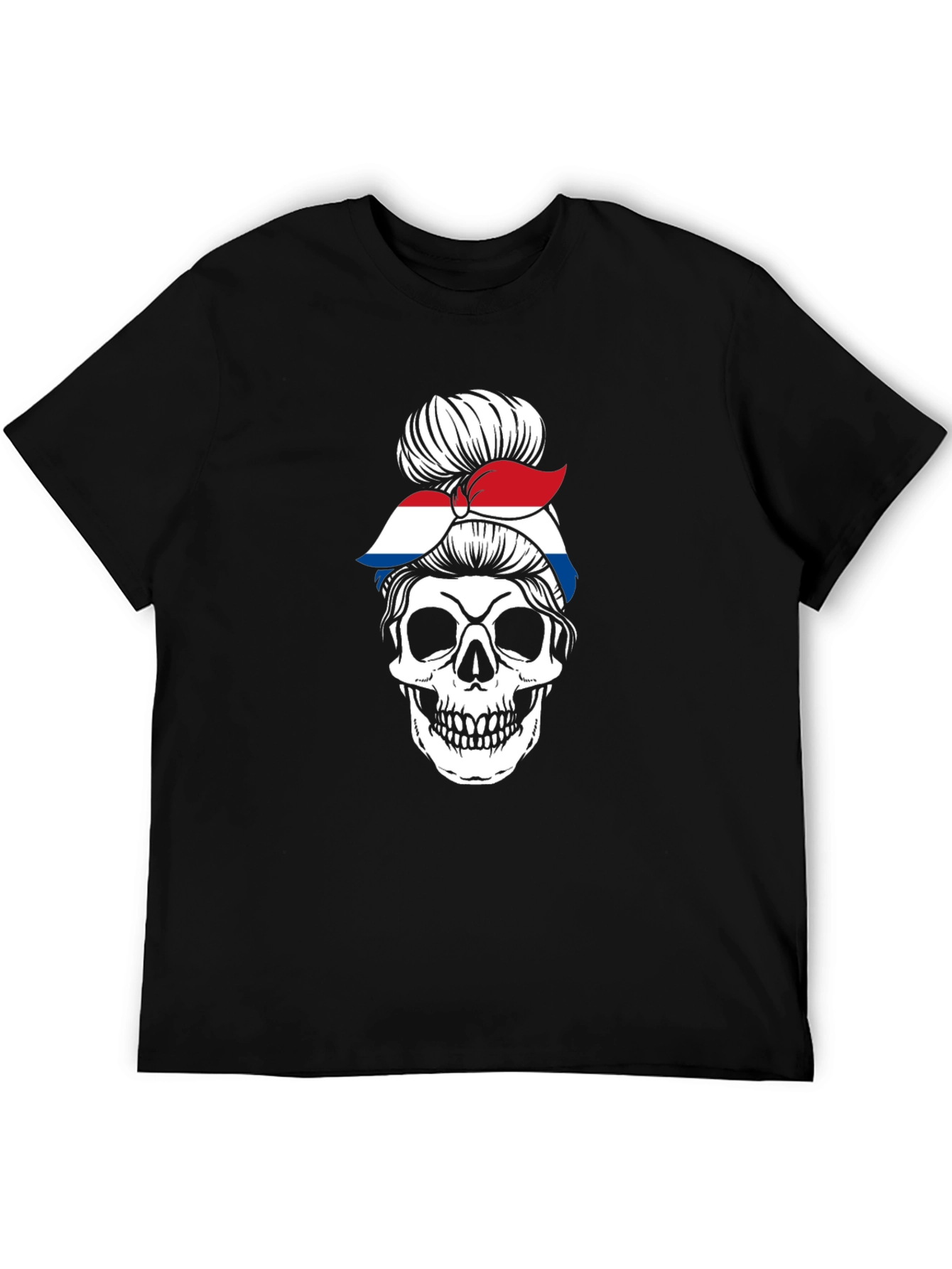 Skull Messy Bun T-Shirt - 5