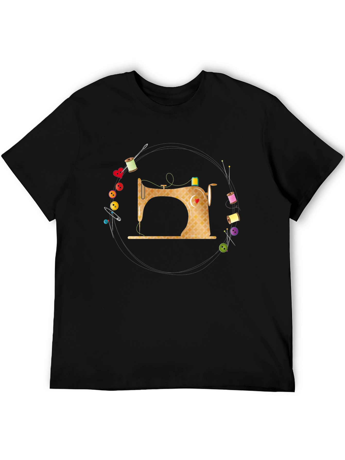 Black Sewing Machine T-Shirt - Creative Apparel view 5