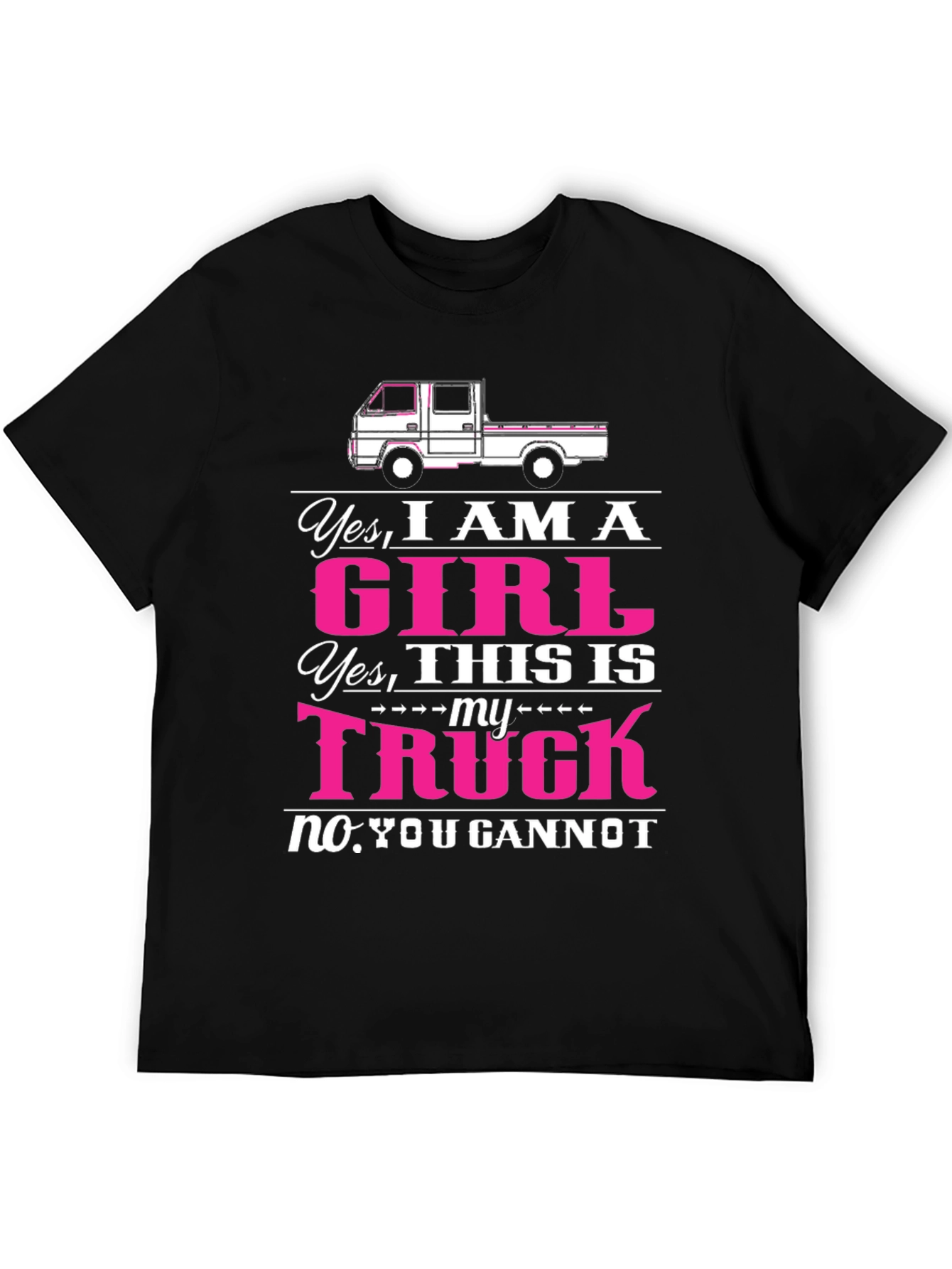 Black Girl Truck T-Shirt - Yes I am a Girl Truck Tee view 5