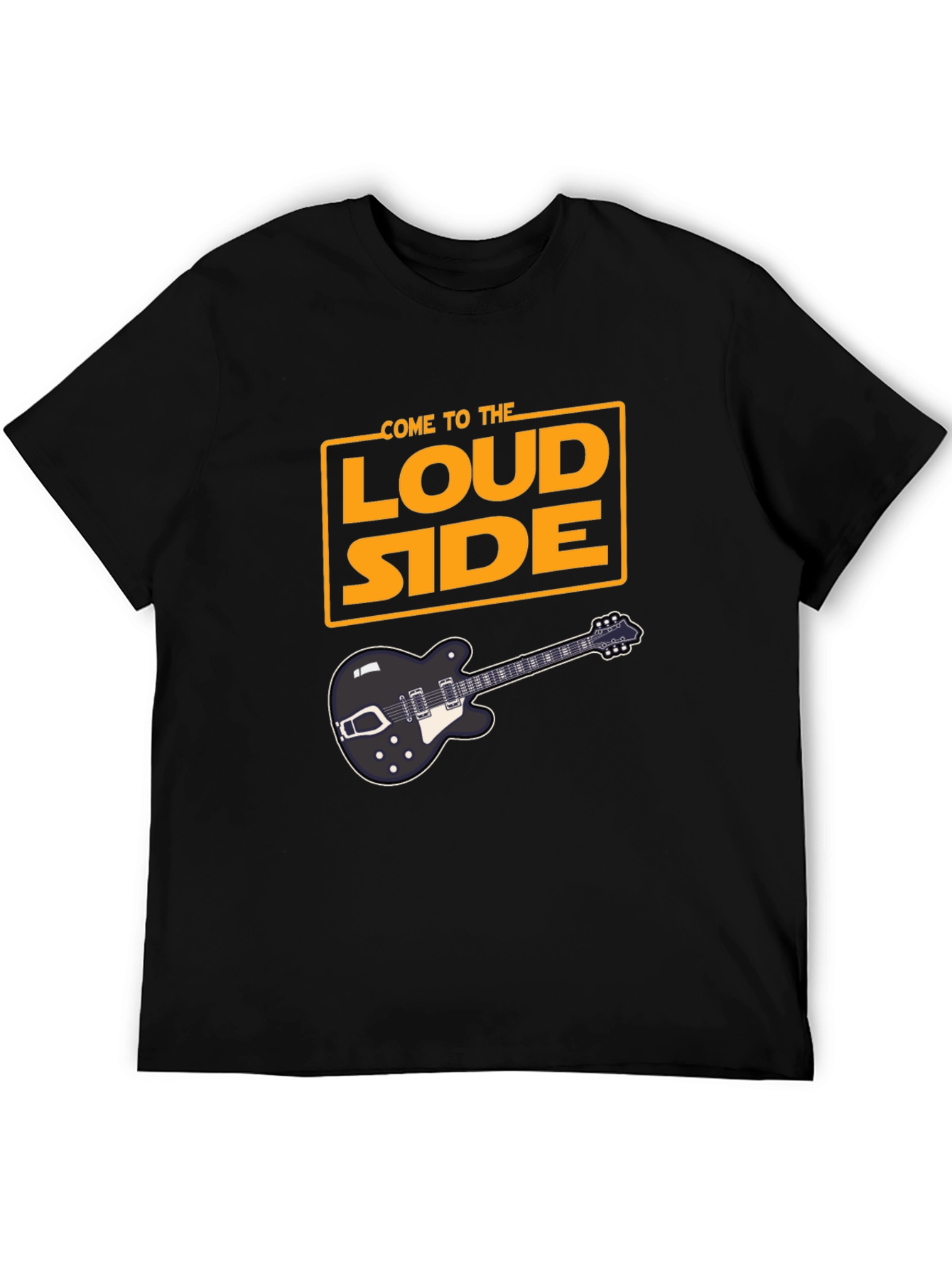 Black Come To The Loud Side T-Shirt - Black Guitar Tee view 5