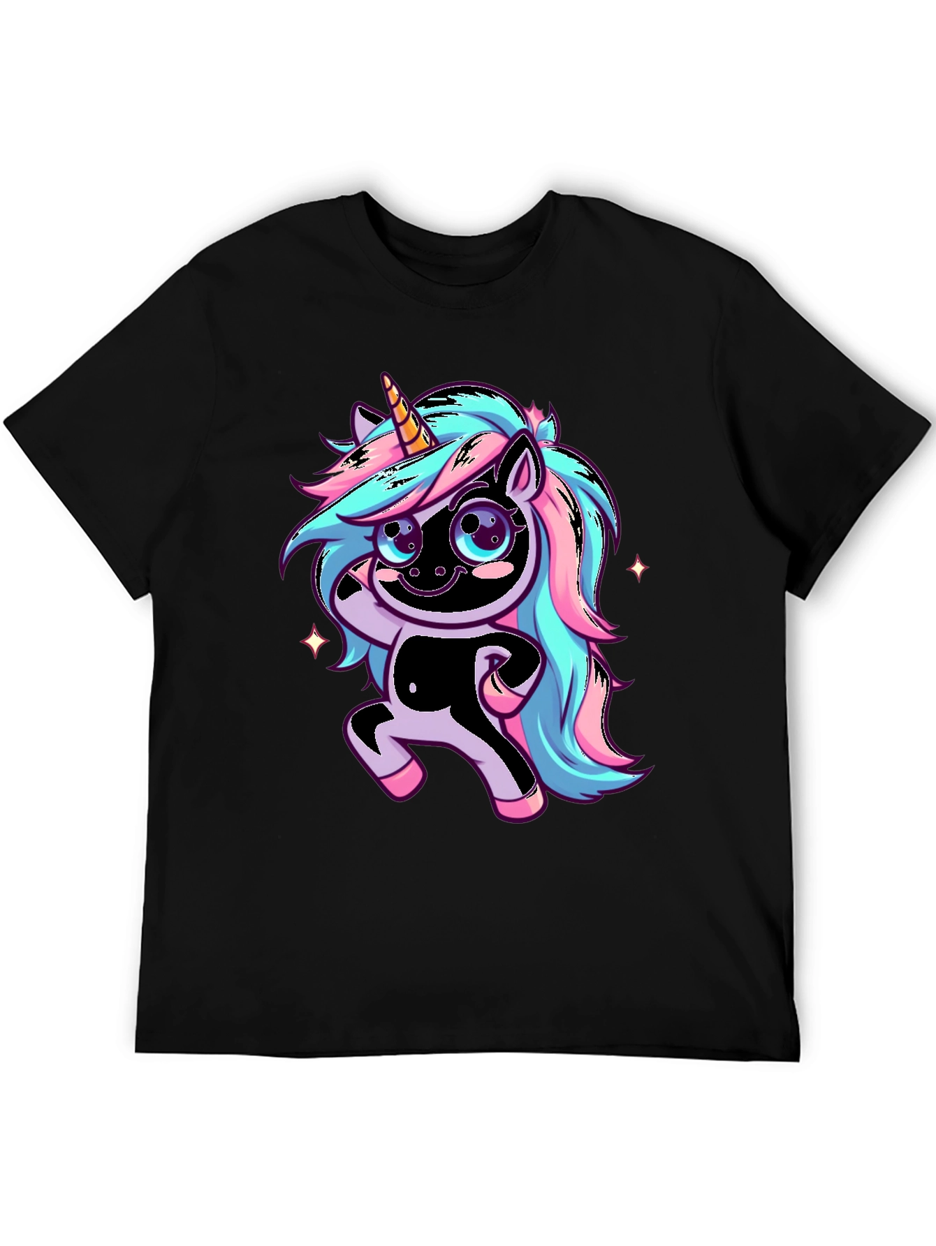 Black Unicorn Graphic Black T-Shirt view 5
