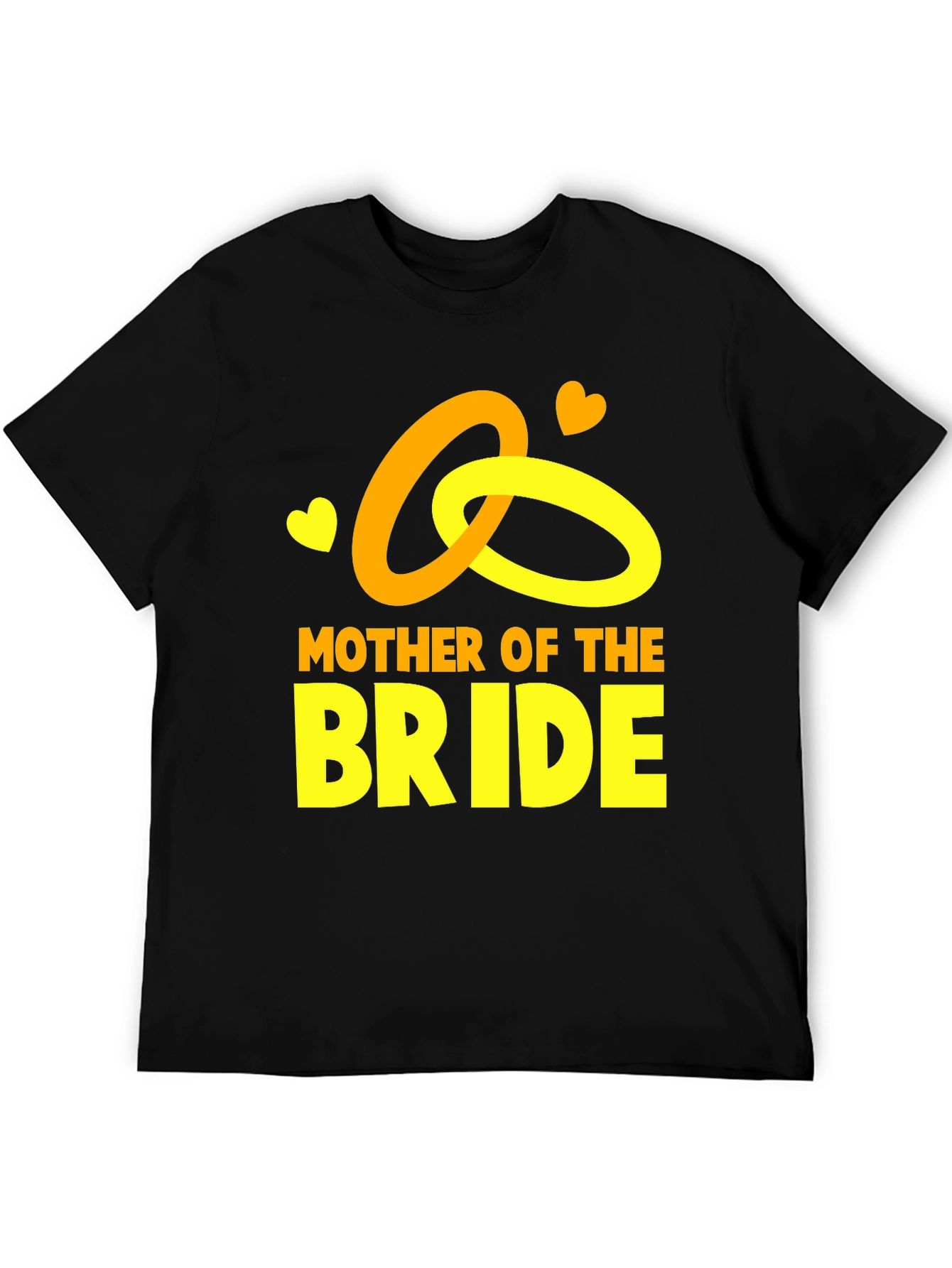 Black Mother of the Bride Black T-Shirt with Gold Rings view 5