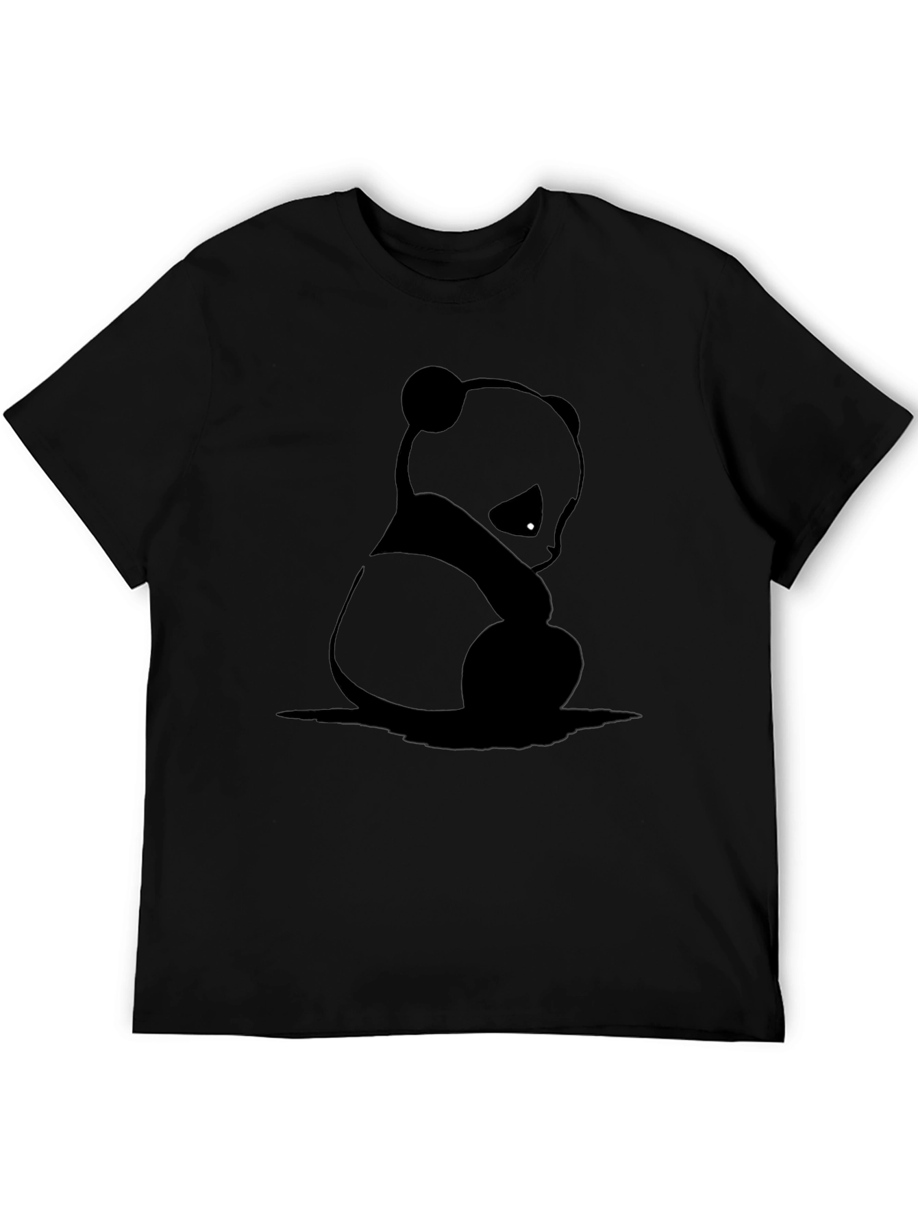 Black Sad Panda Black T-Shirt - Men's Graphic Tee view 5