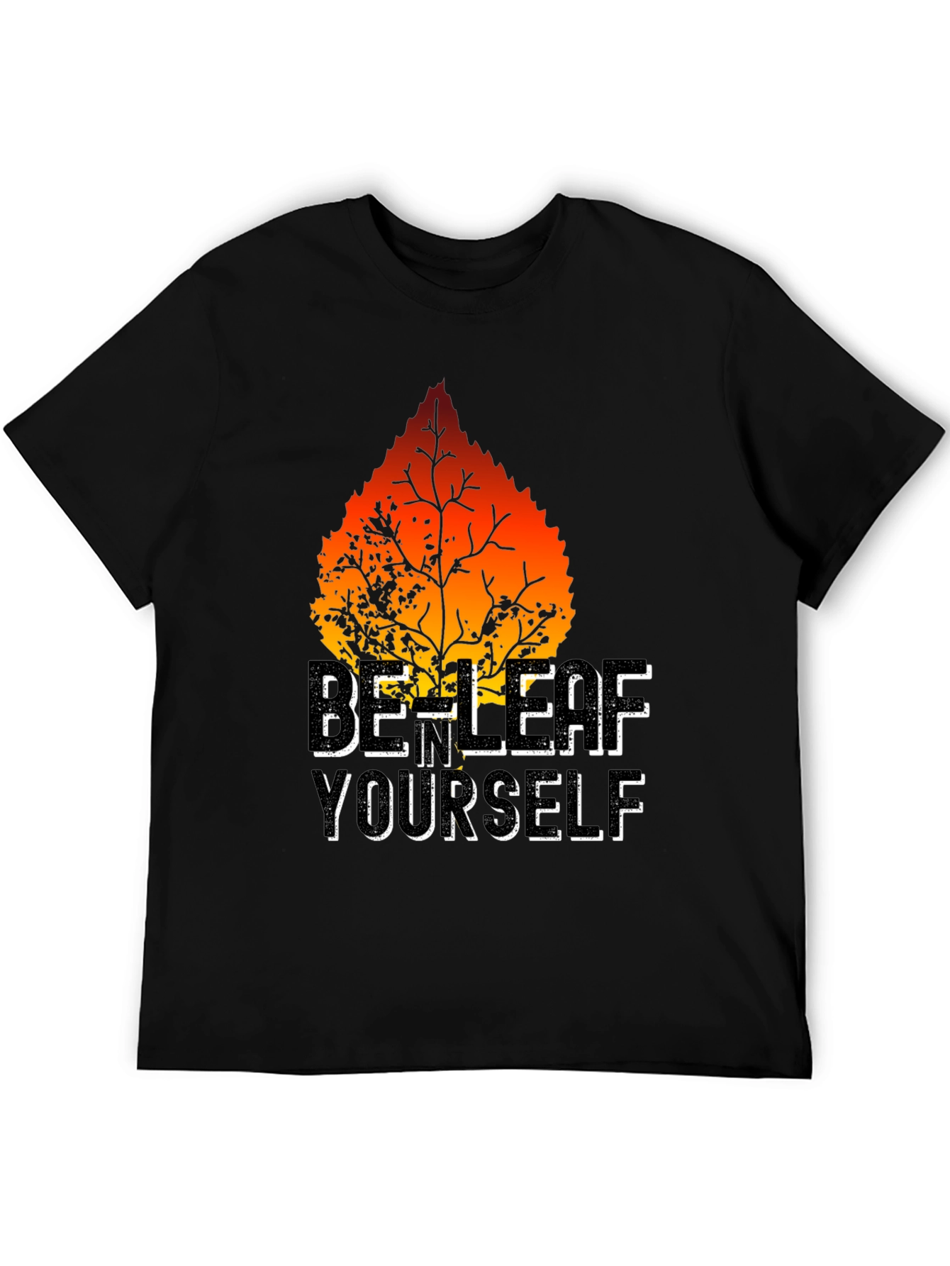 Black Be-Leaf Yourself Graphic Tee - Black view 5