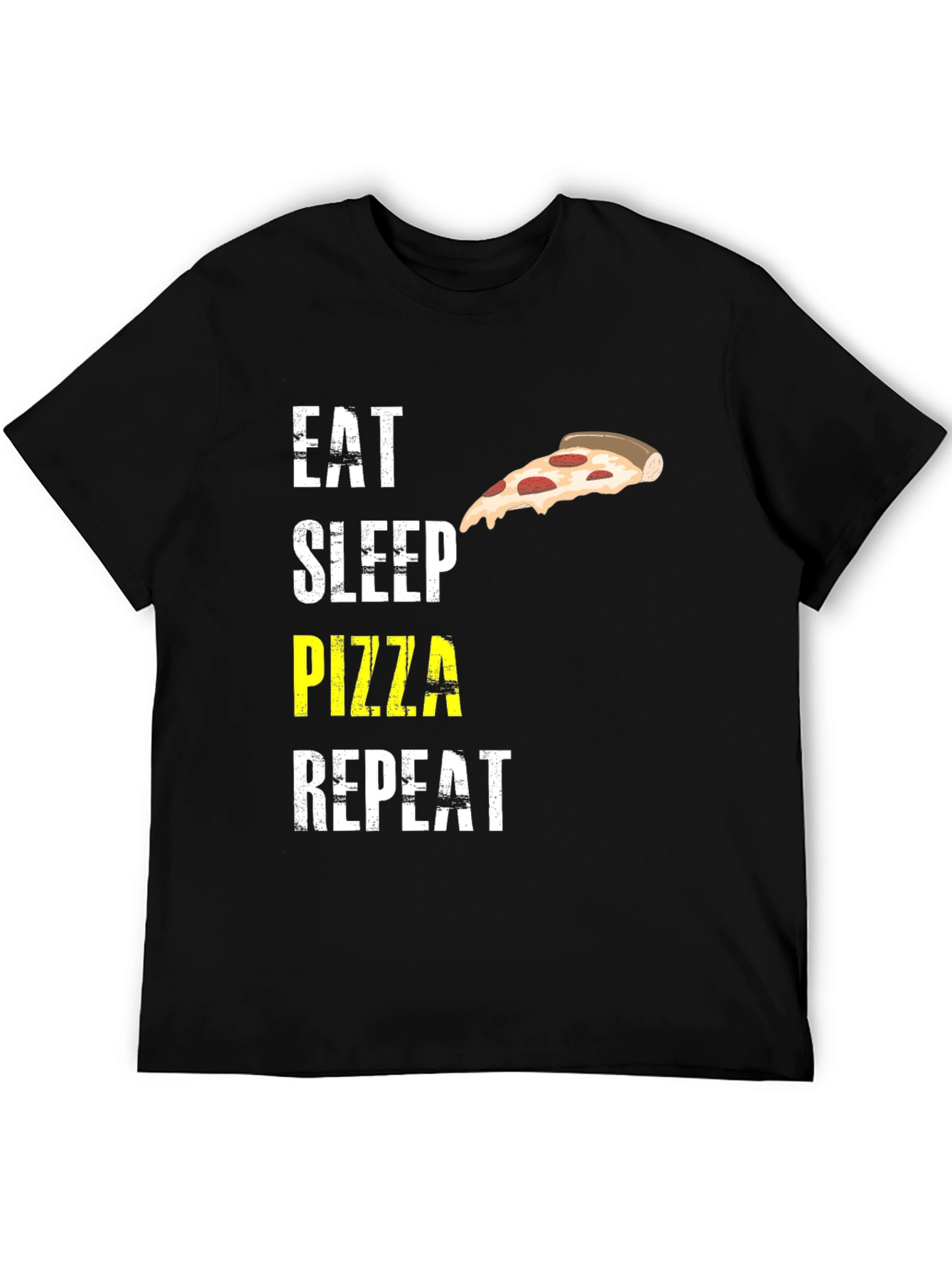 Black Eat Sleep Pizza Repeat Graphic T-Shirt view 5