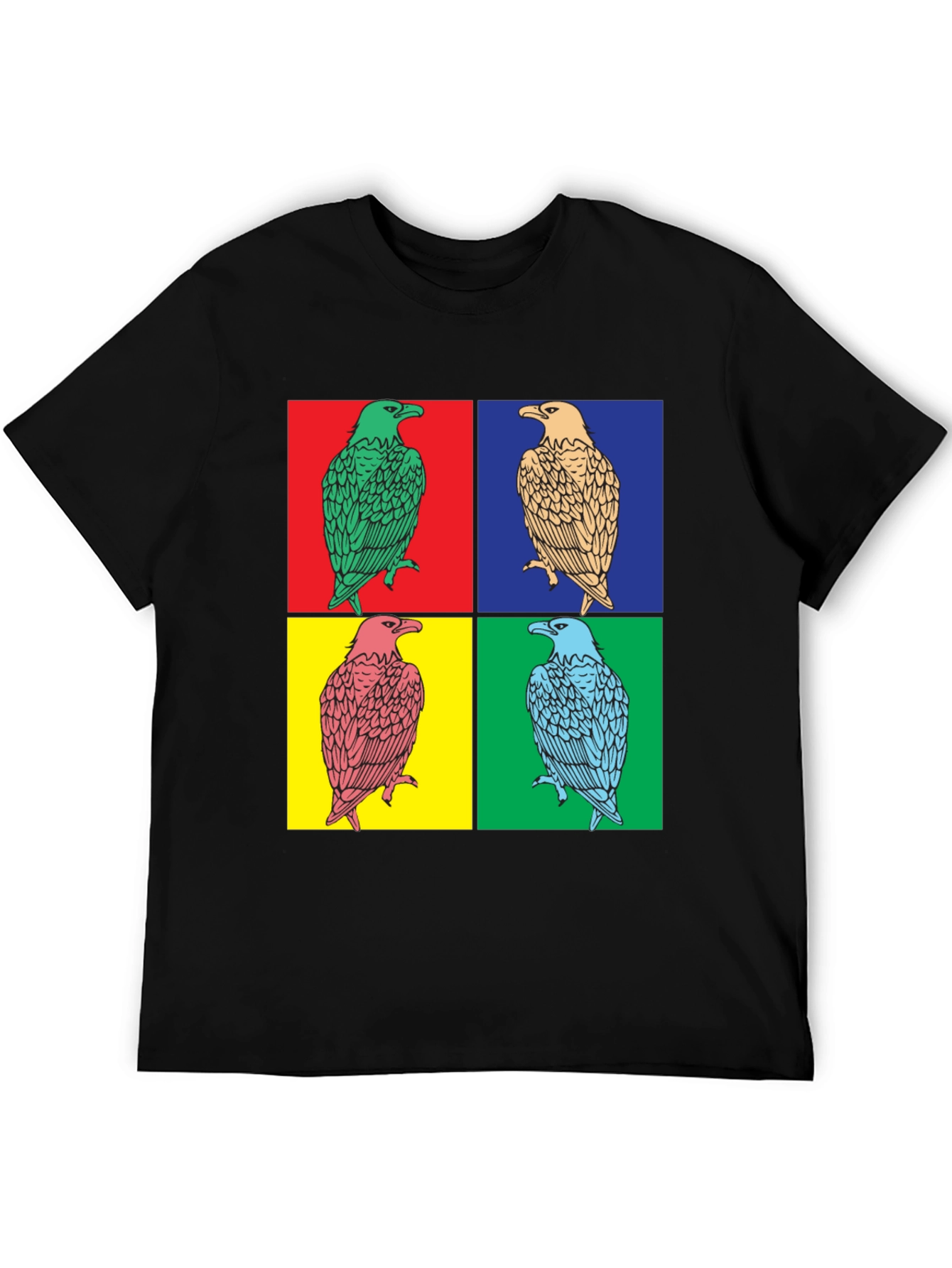 Black Pop Art Eagle Graphic Tee - Bold Style view 5