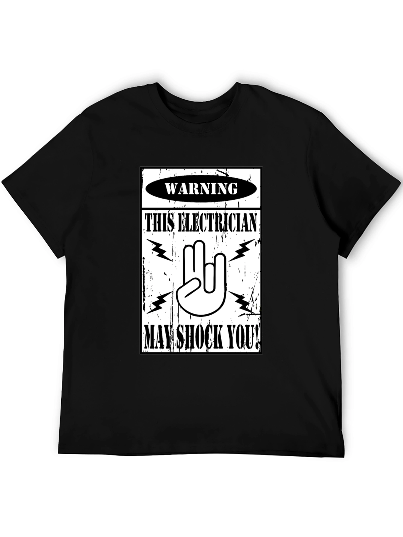 Black Electrician Warning Graphic Tee view 5