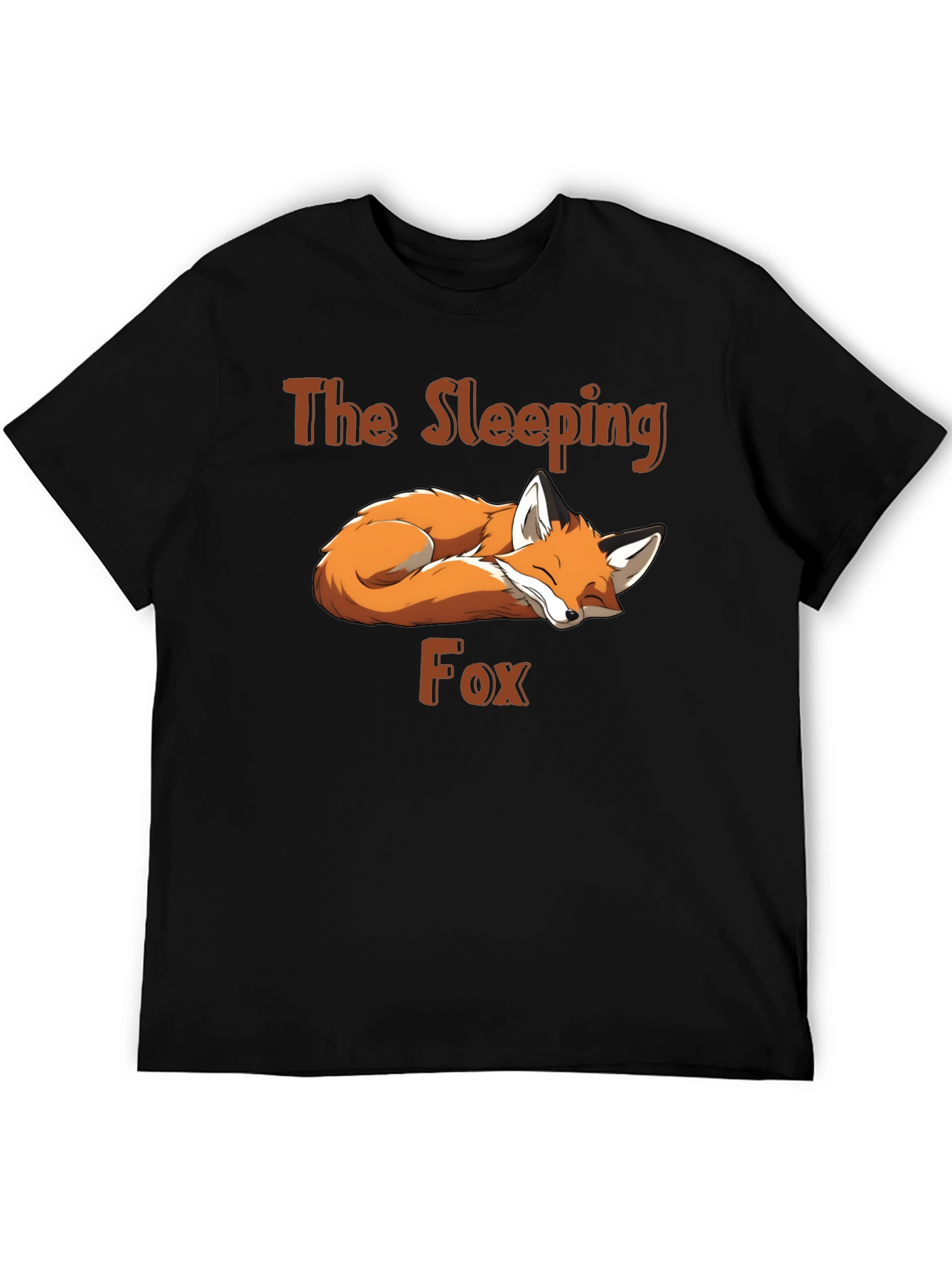 Black Sleeping Fox Graphic Tee - Black view 5