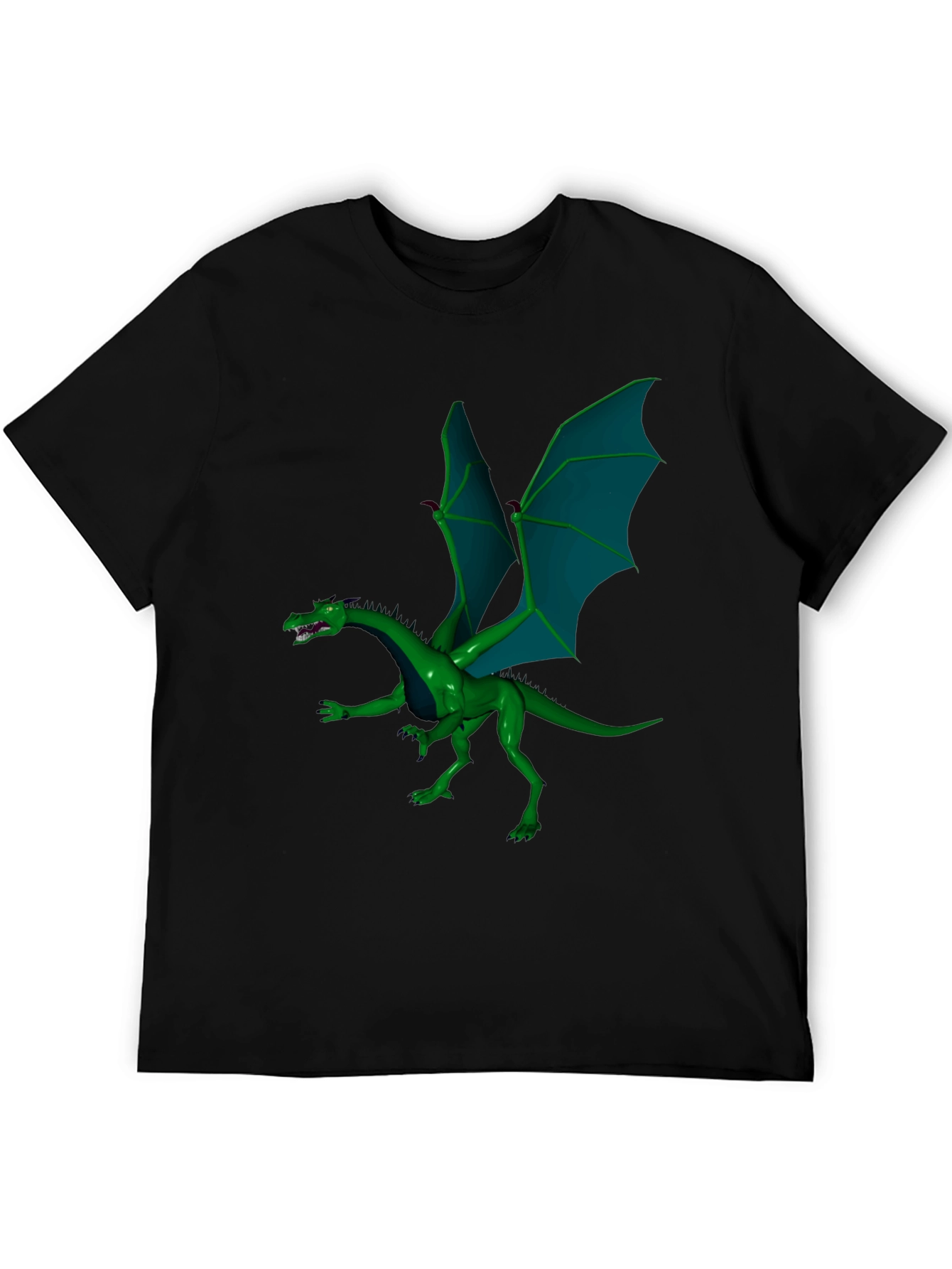 Black Green Dragon Graphic Tee view 5