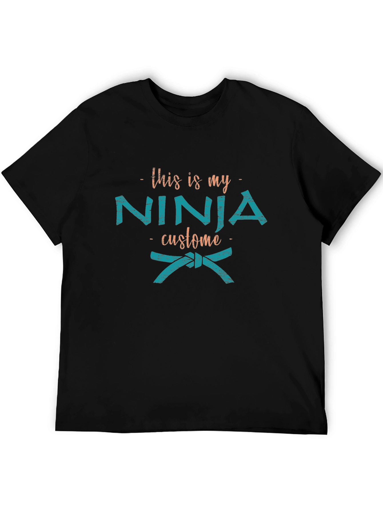 Black This is My Ninja Costume Funny T-Shirt view 5