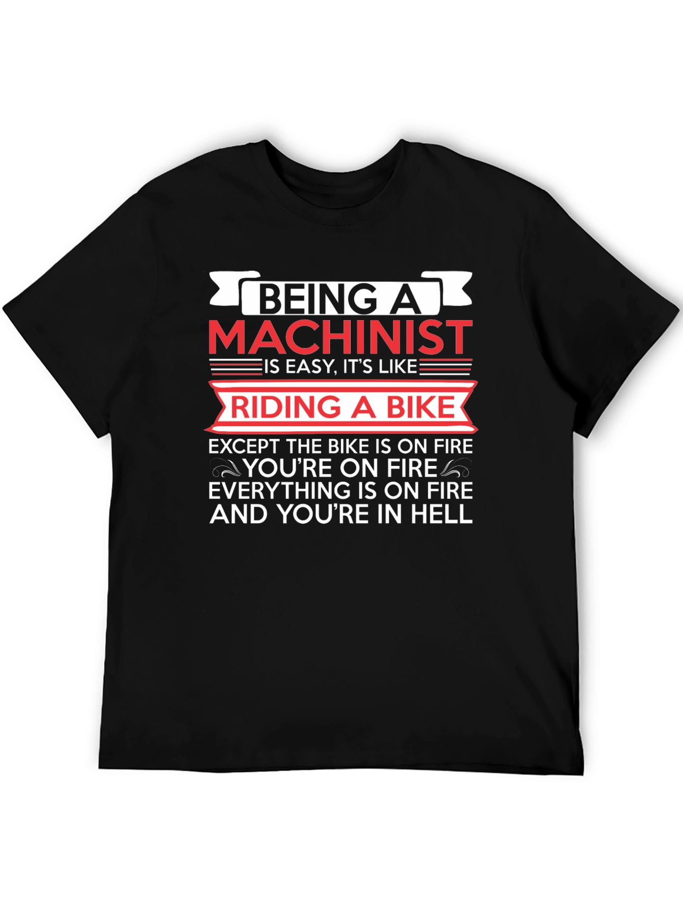 Black Machinist Humor Graphic Tee - Ride in Hell! view 5
