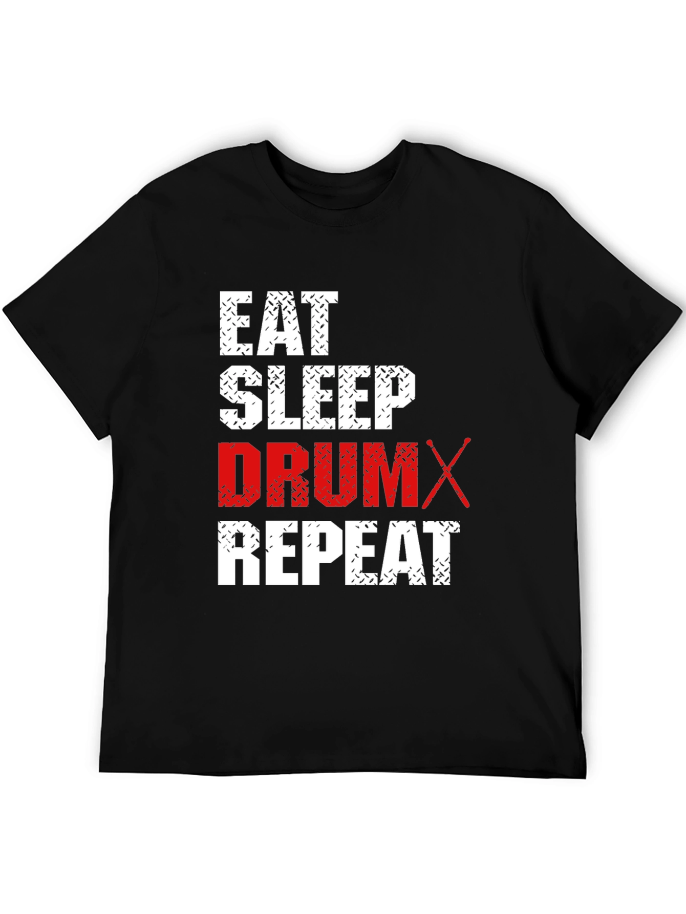 Black Eat Sleep Drum Repeat Black T-Shirt view 5