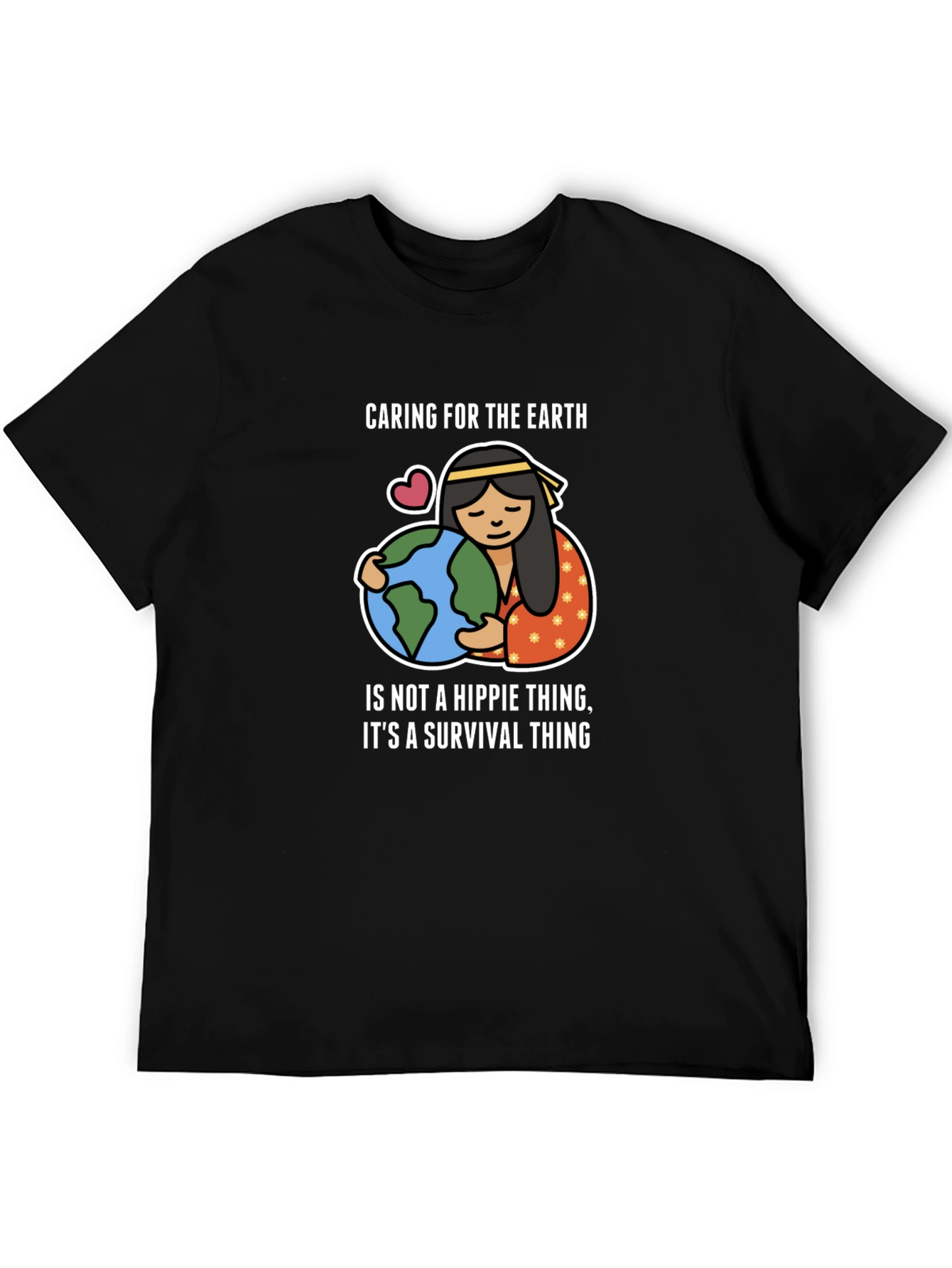 Black Caring for the Earth T-Shirt - Survival Thing view 5