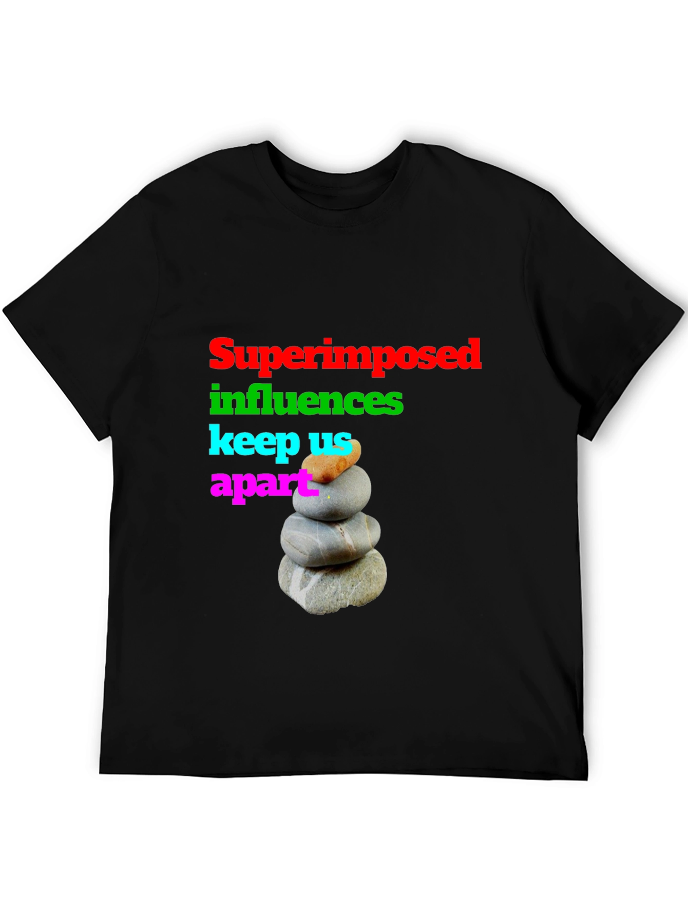 Black Stacked Stones Graphic Tee view 5