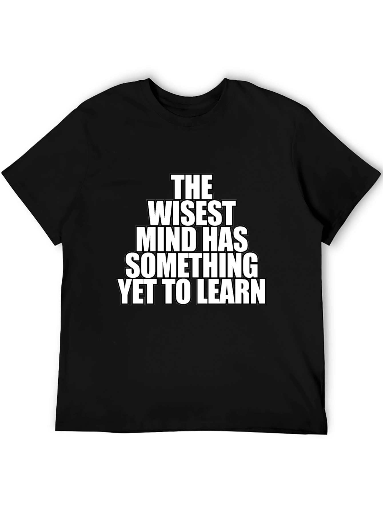 Black The Wisest Mind T-Shirt | Mens Black Novelty Tee view 5